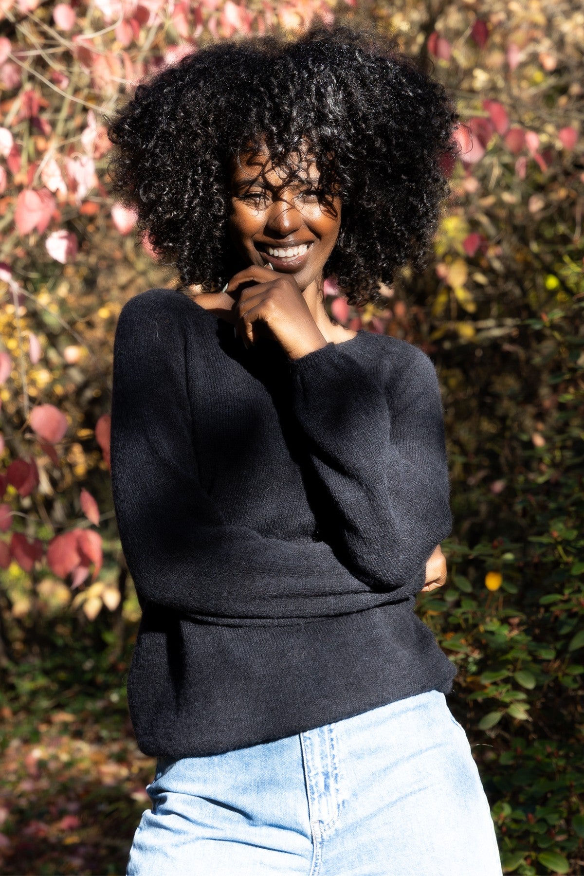 Klasyczny sweter z jedwabiu pistacja Black