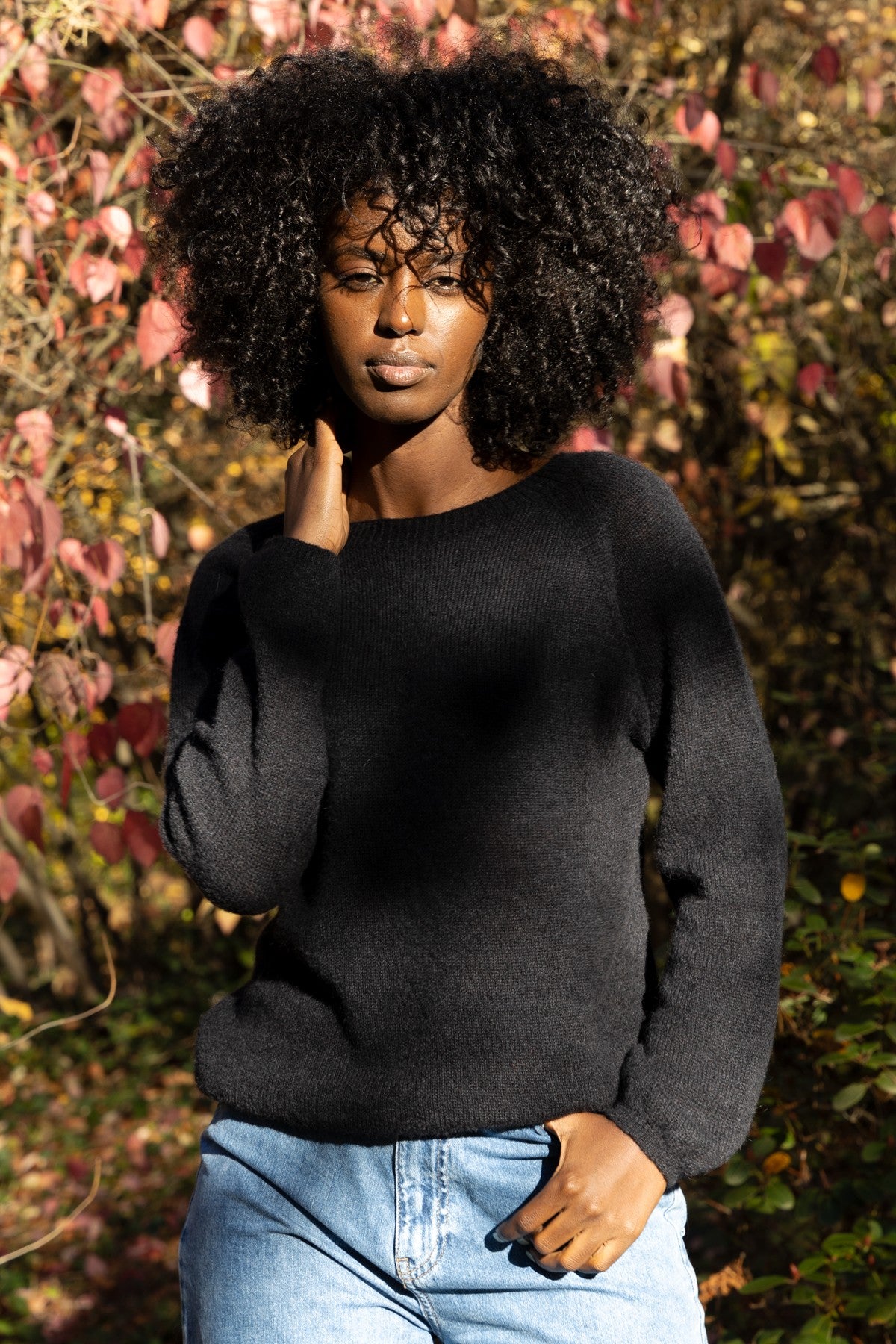 Klasyczny sweter z jedwabiu pistacja Black