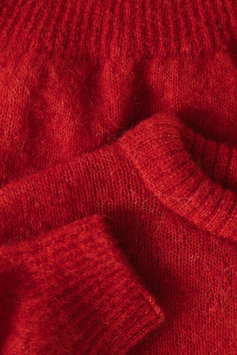Lekki sweter z wełny alpaki Aura czerwony