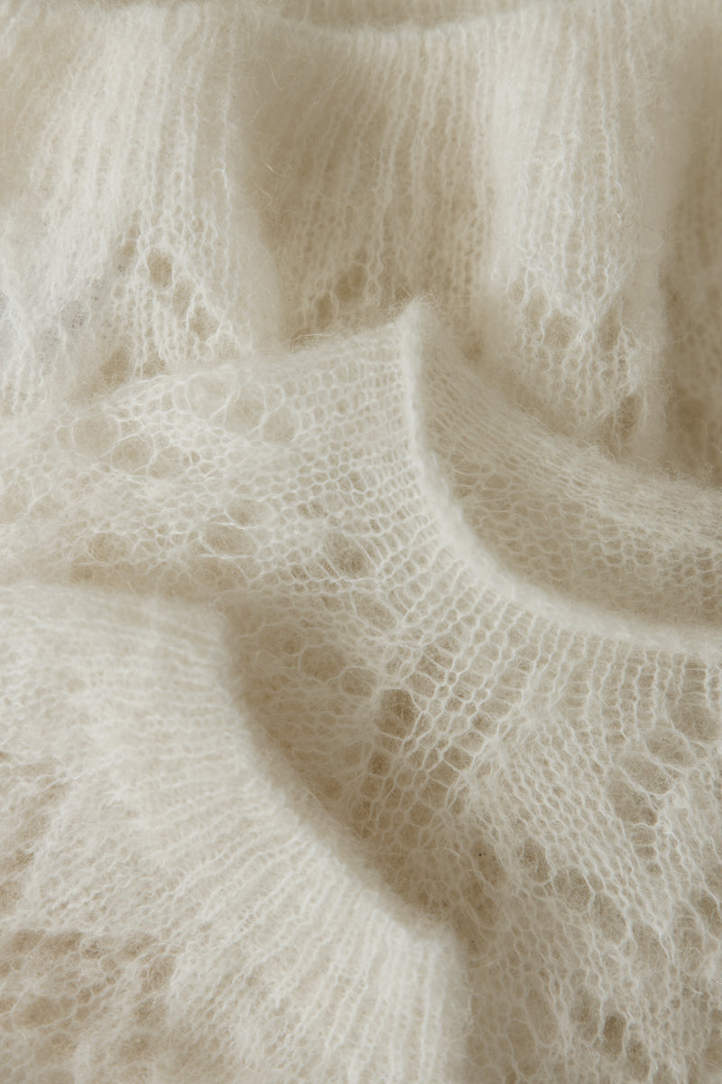Soft Mirage ecru Alpaka- und Schurwollpullover