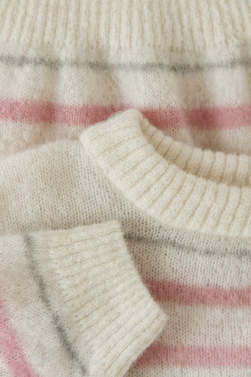Gentle Lines Lightweight Alpaca Wool Sweater Pink