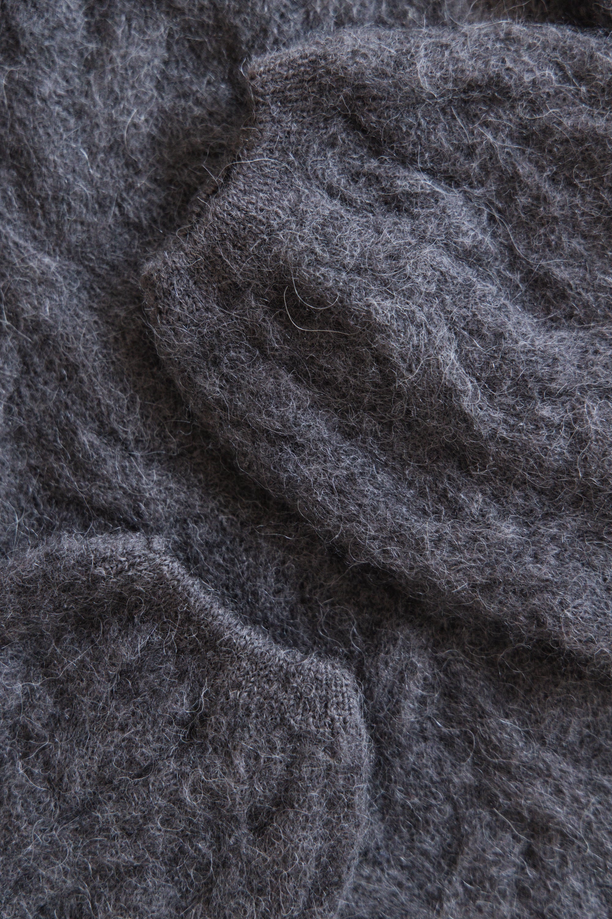 Delicate brown alpaca wool mist sweater