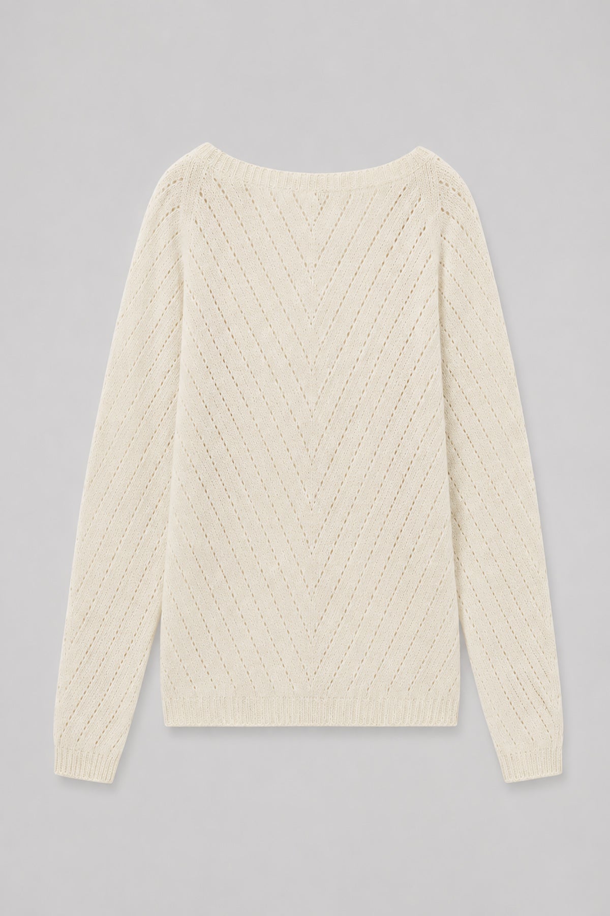 Classic ecru silk and alpaca wool sweater