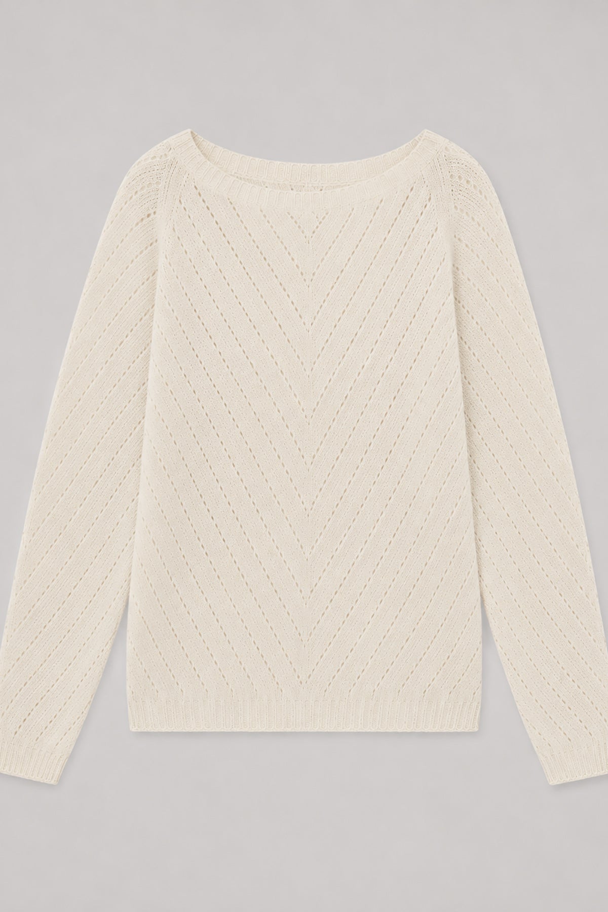 Classic ecru silk and alpaca wool sweater