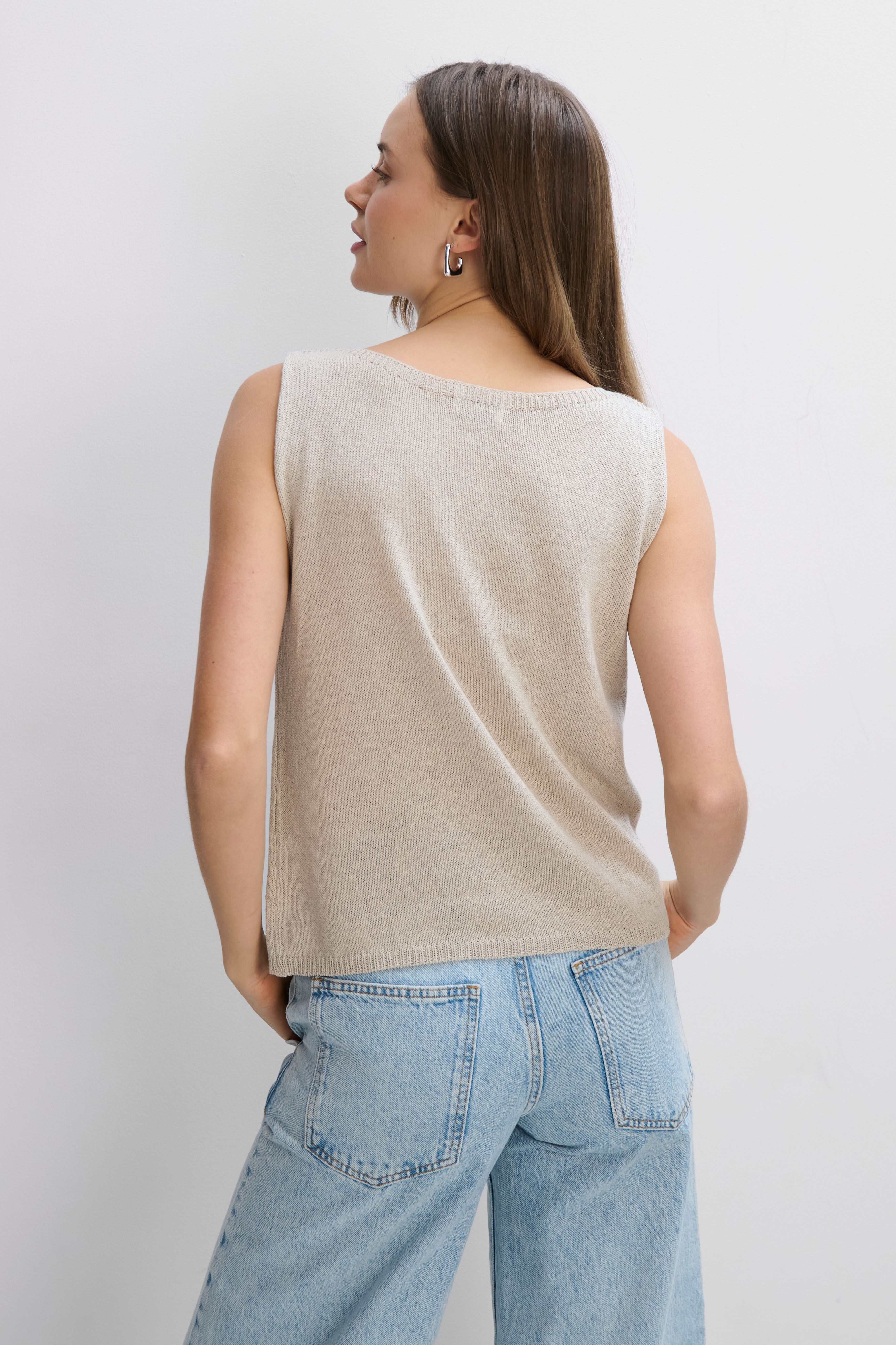 Beiges Oberteil aus Hanf und Leinen