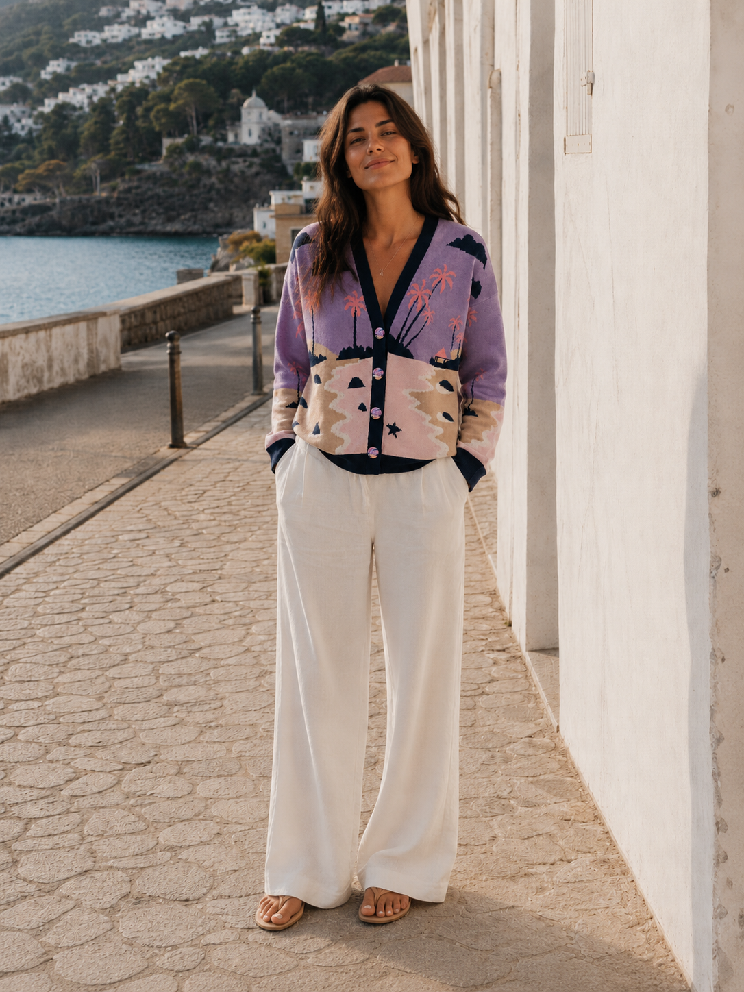 Zitronengelbe Baumwollstrickjacke - Lemon Vibe