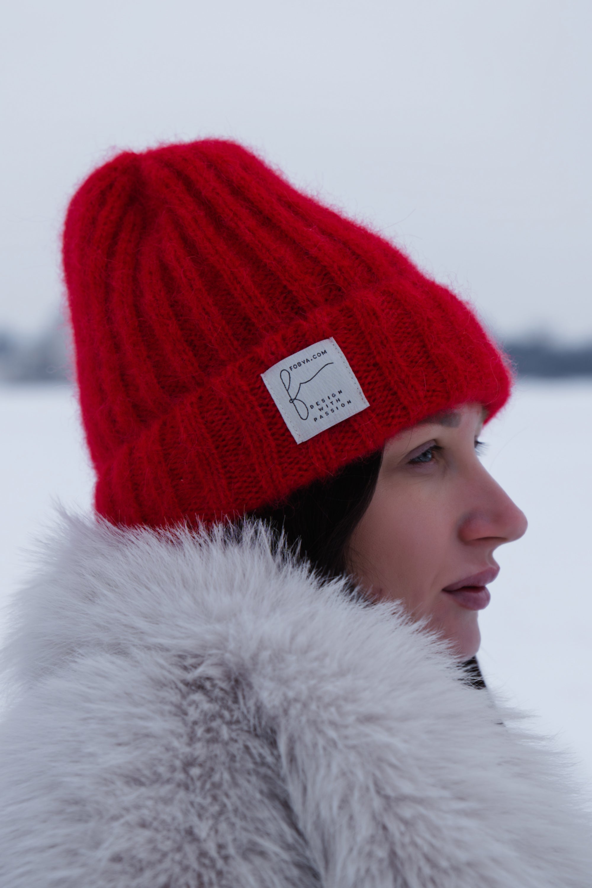 Czapka z wełny alpaki Snow Kiss czerwony