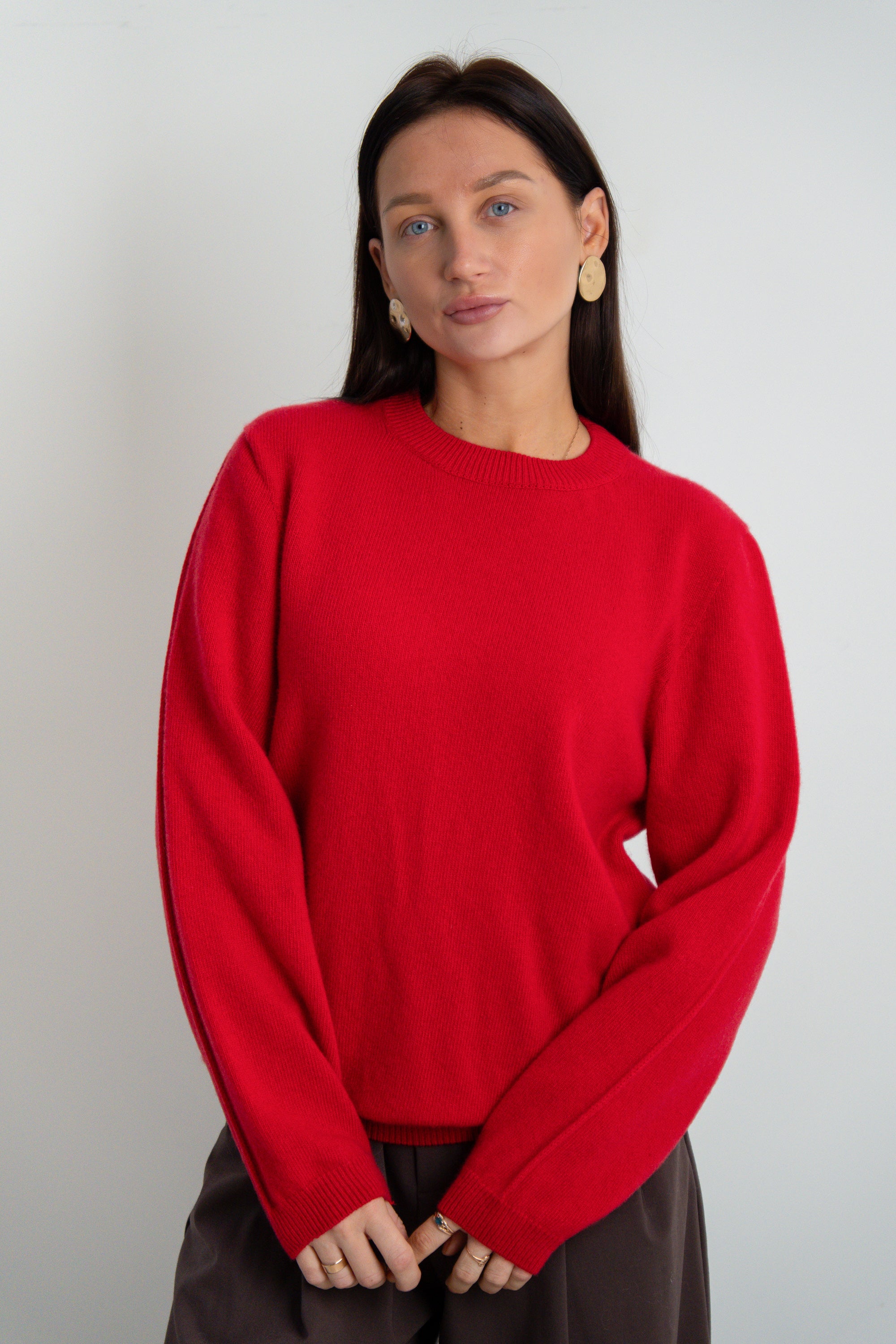 Sweter z kaszmiru i wełny merynos Softscape czerwony