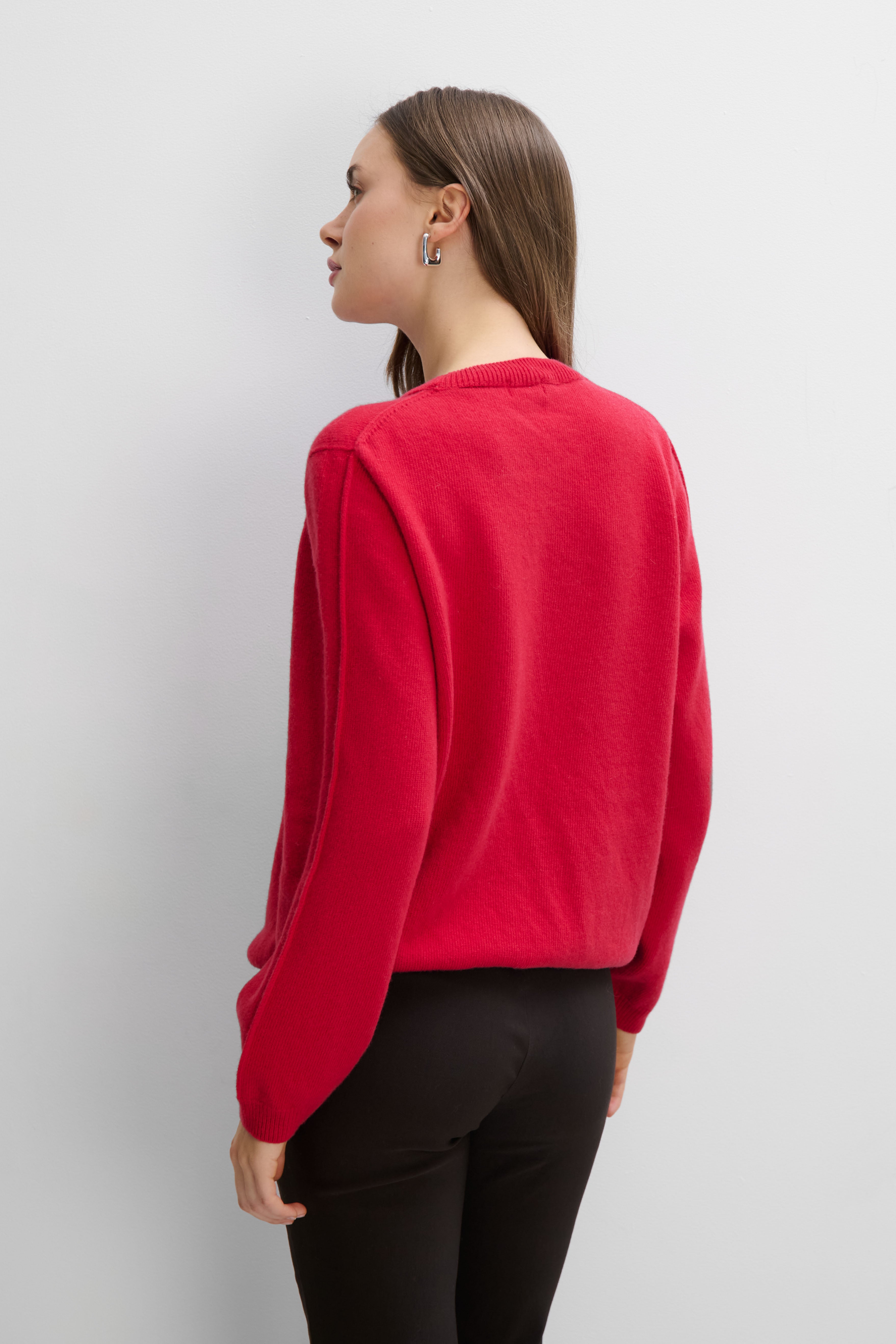 Softscape Cashmere and Merino Wool Sweater, Red