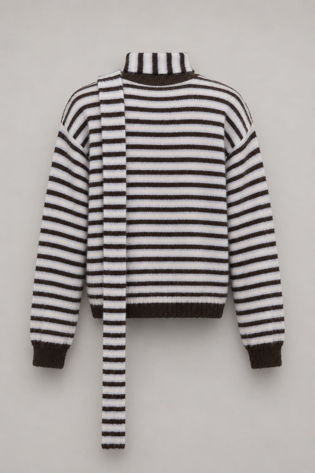 Soft Stripe Brown Alpaca Wool Cardigan