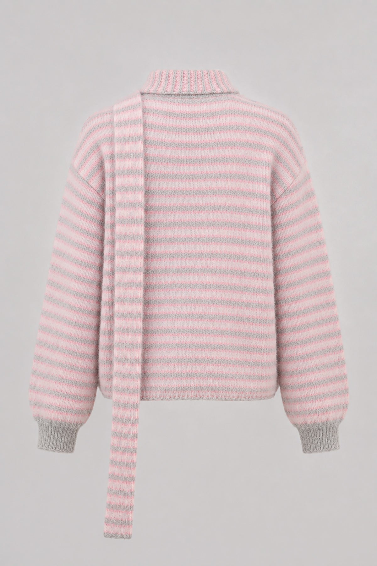 Soft Stripe Gray Alpaca Wool Cardigan