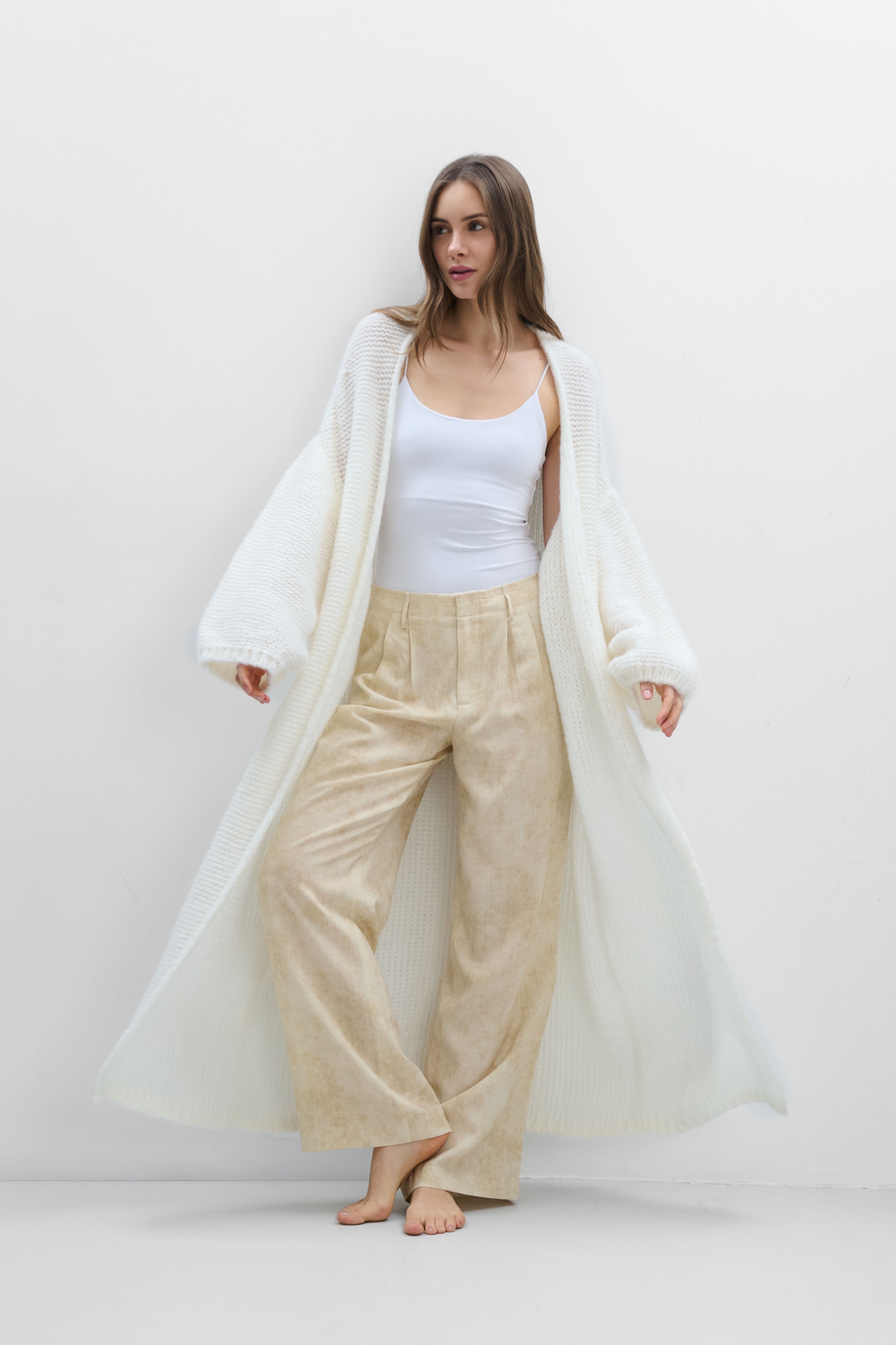 Długi kardigan Cloud Embrace ecru