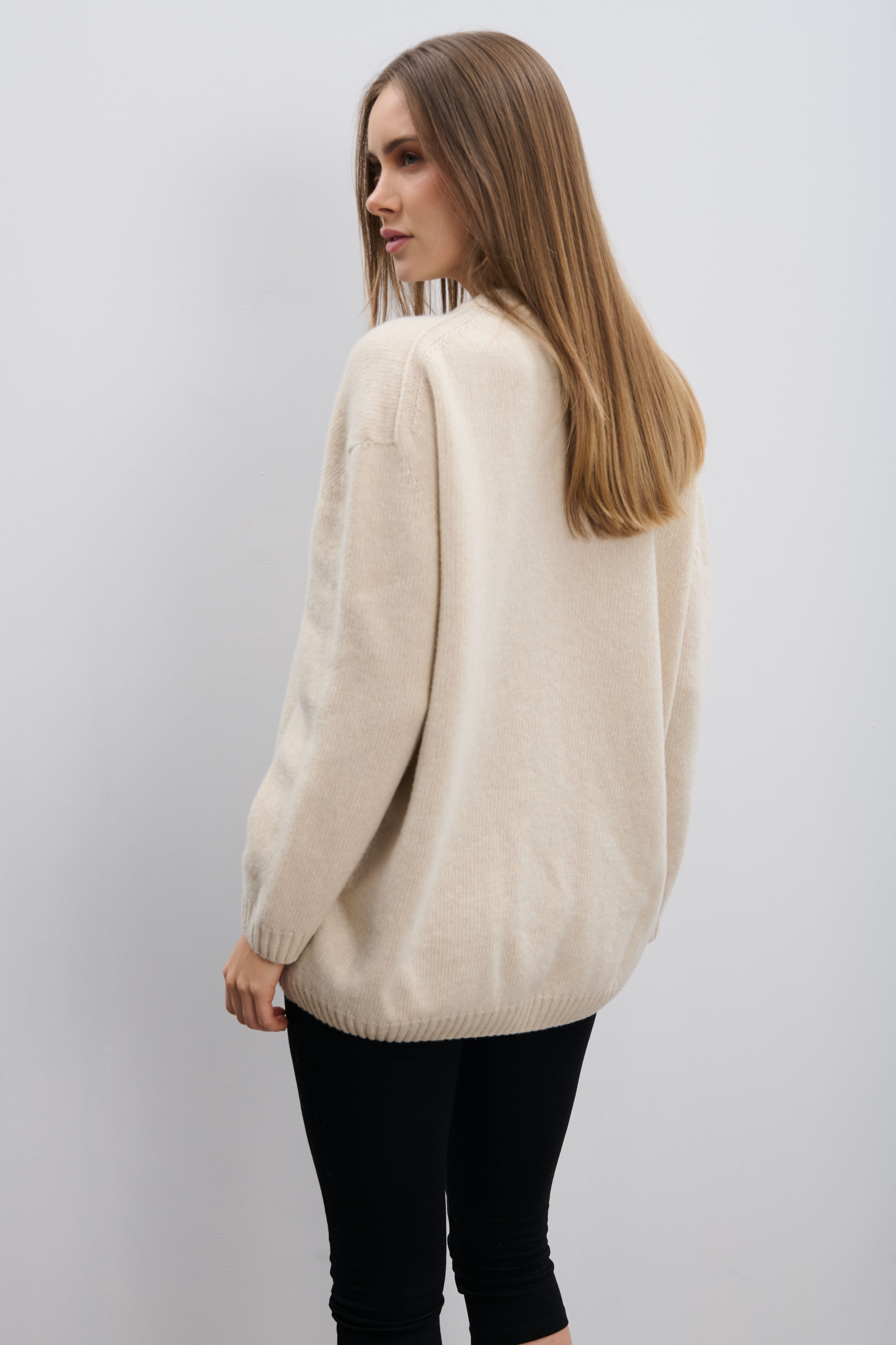 Éloise Pullover aus Kaschmir und Merinowolle, beige