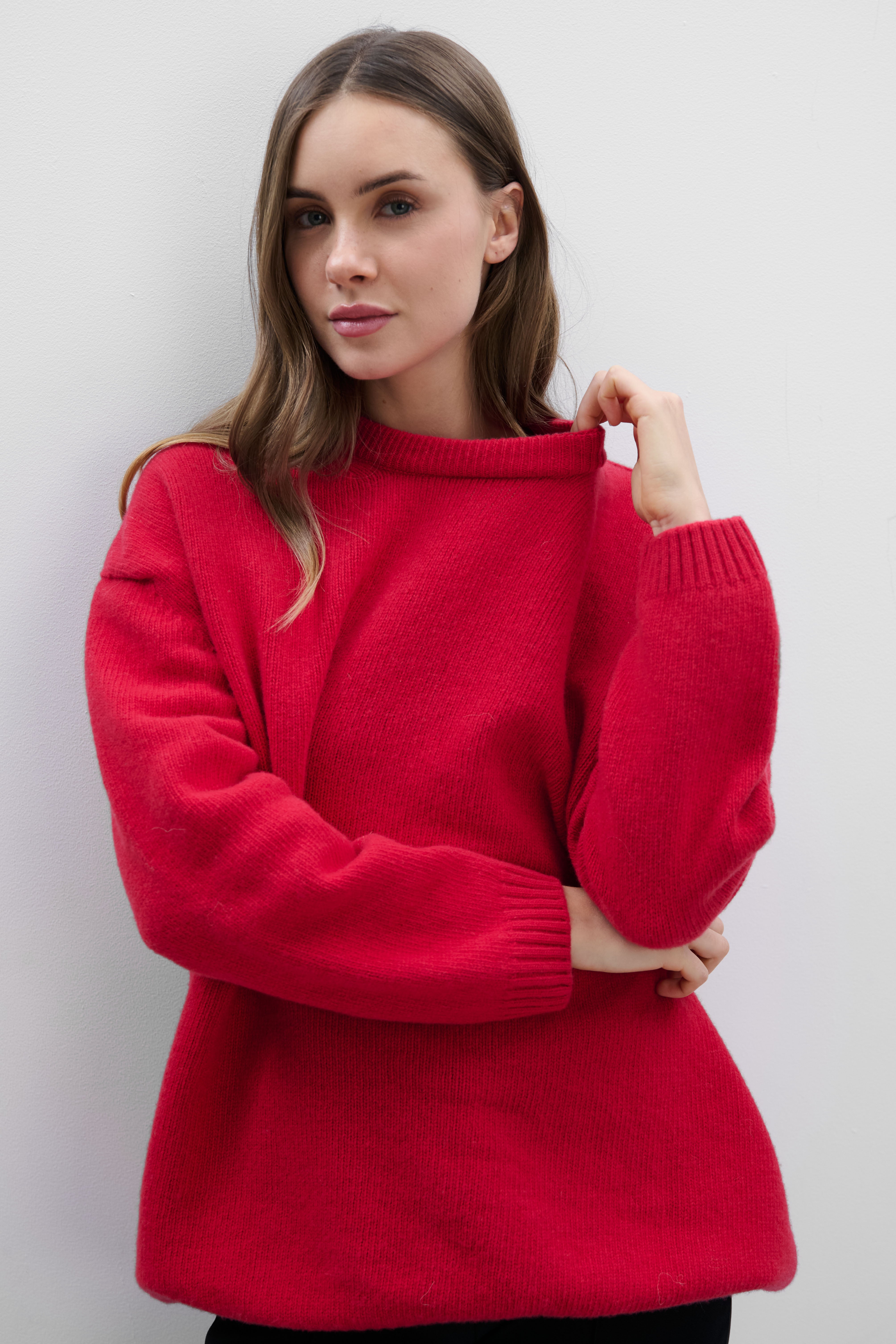 Éloise Pullover aus Kaschmir und Merinowolle, rot