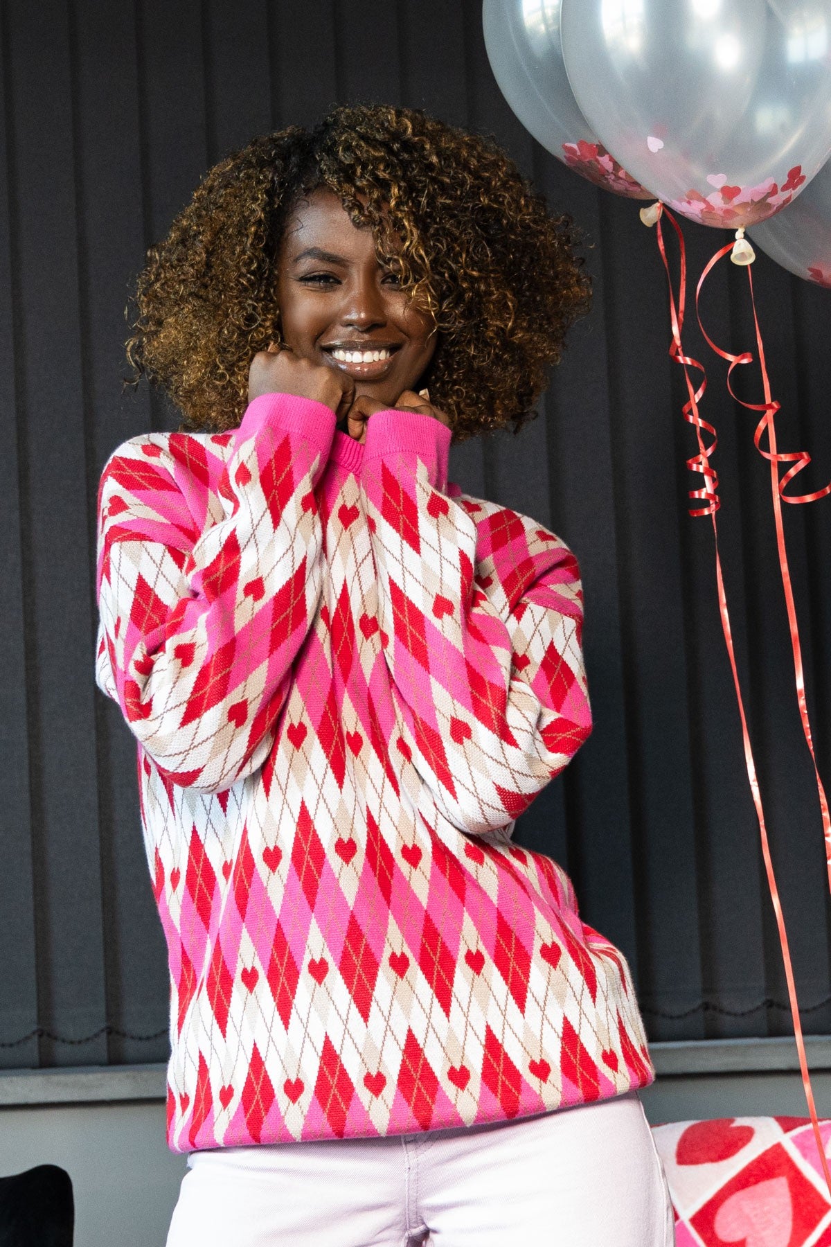 Bawełniany sweter różowy - 6