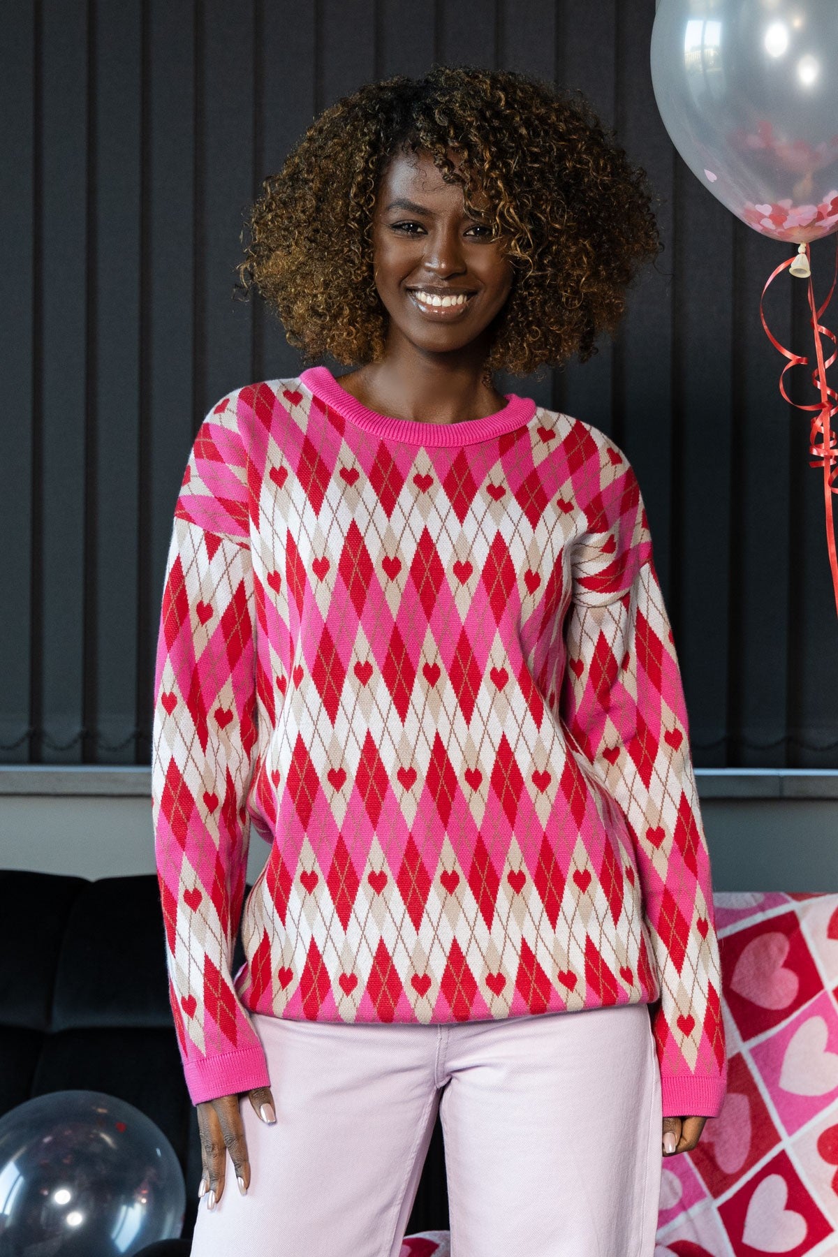 Bawełniany sweter różowy - 8