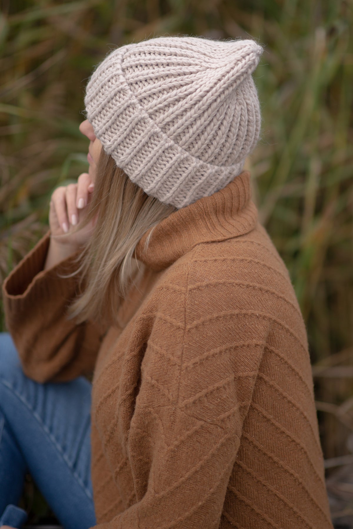 Czapka Chunky Knit nude - 2