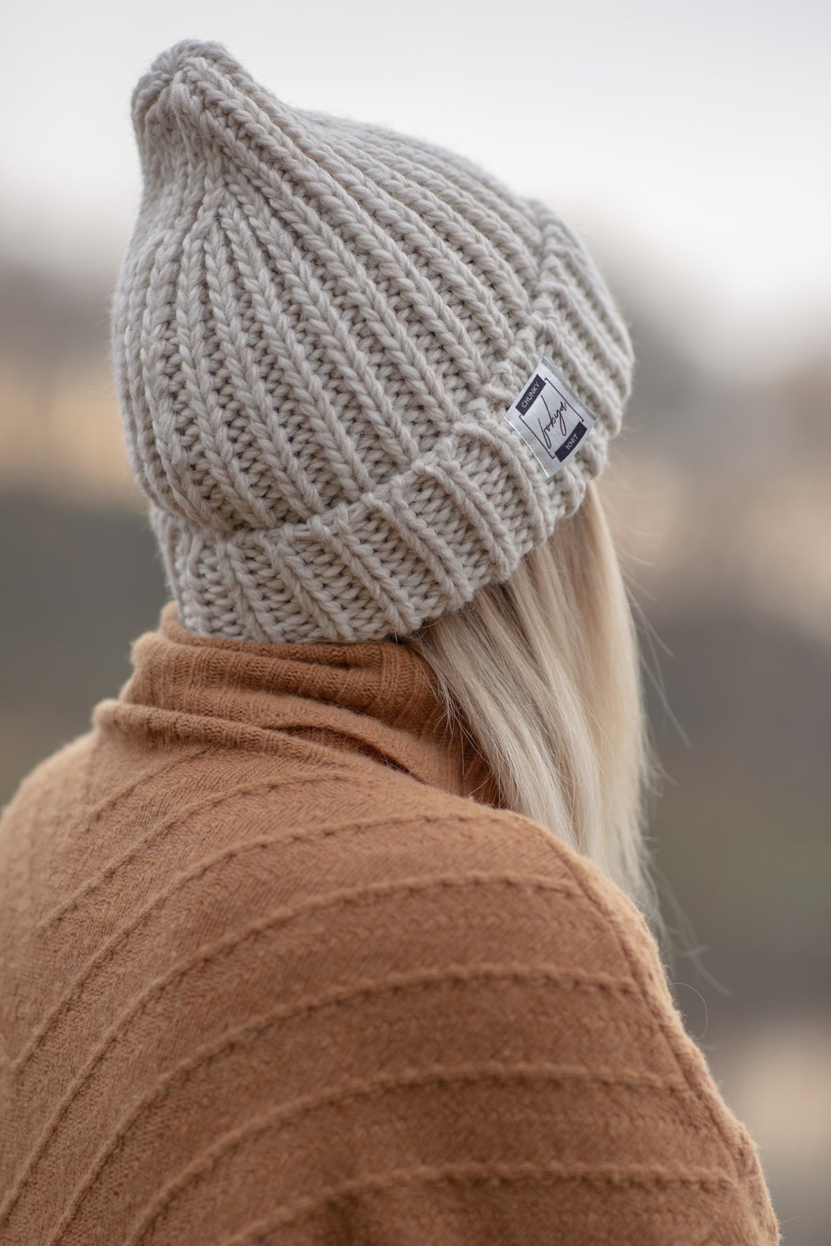 Czapka chunky knit beżowy - 4