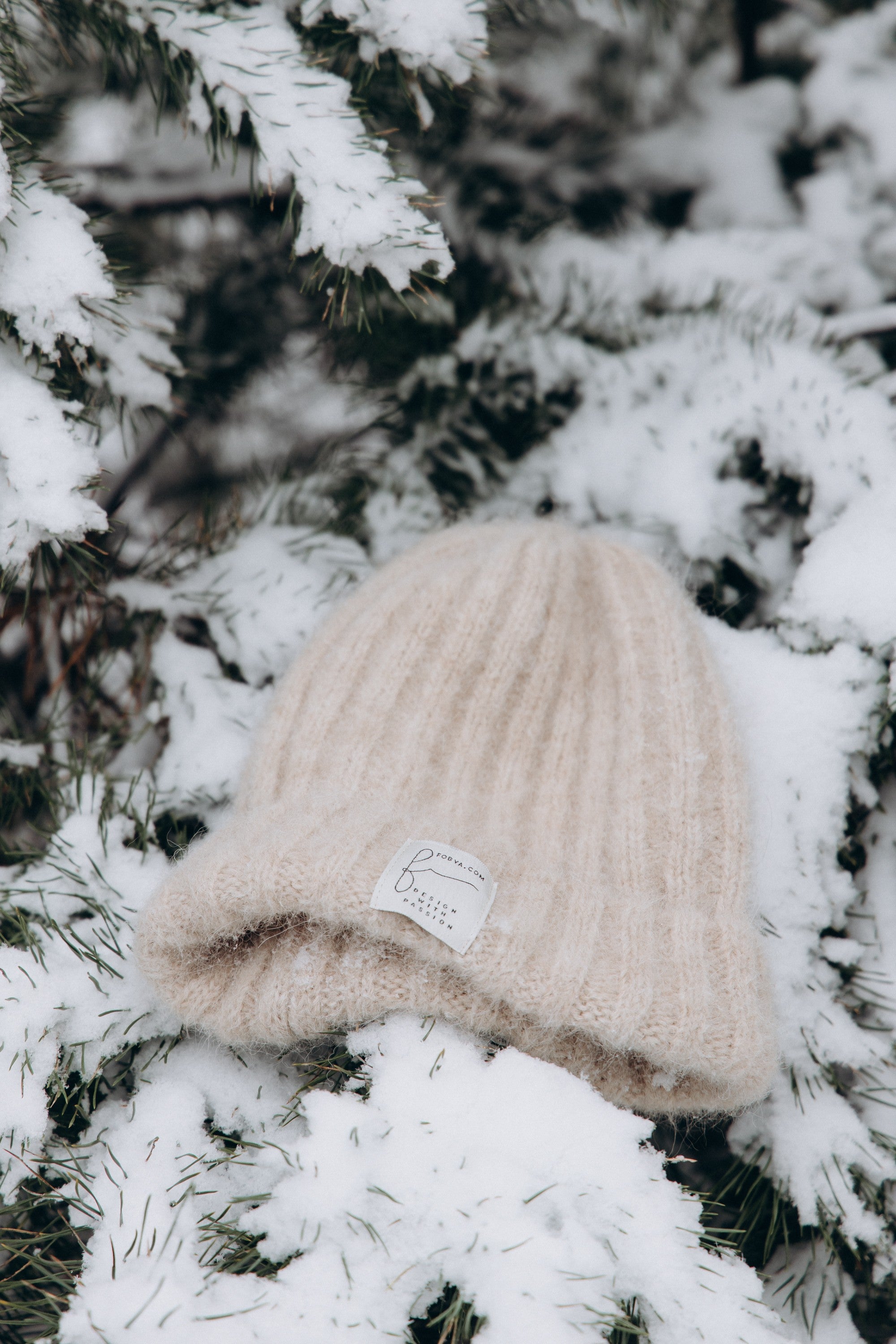 Czapka z wełny alpaki Snow Kiss beżowy - 3