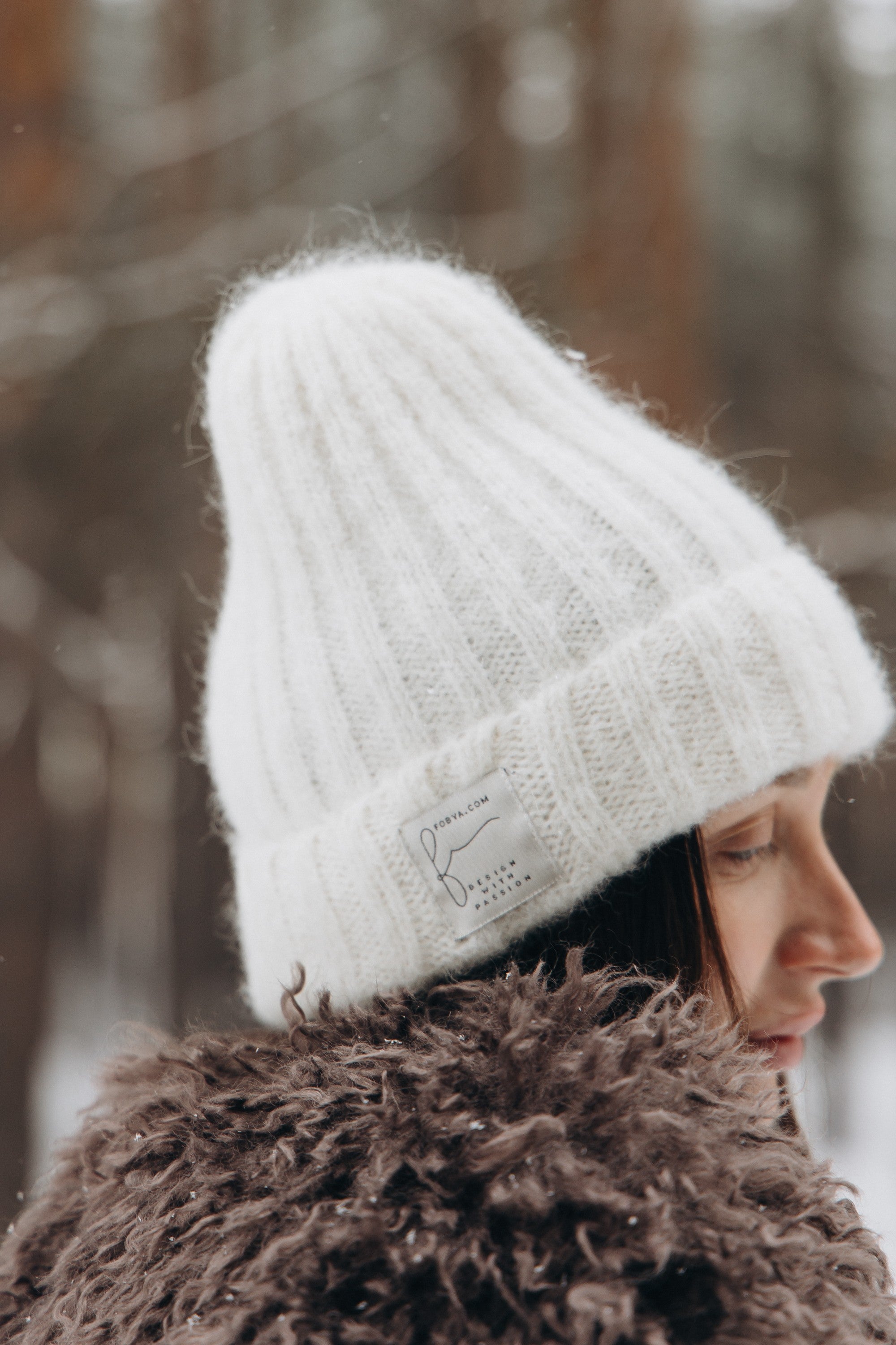 Czapka z wełny alpaki Snow Kiss ecru - 5