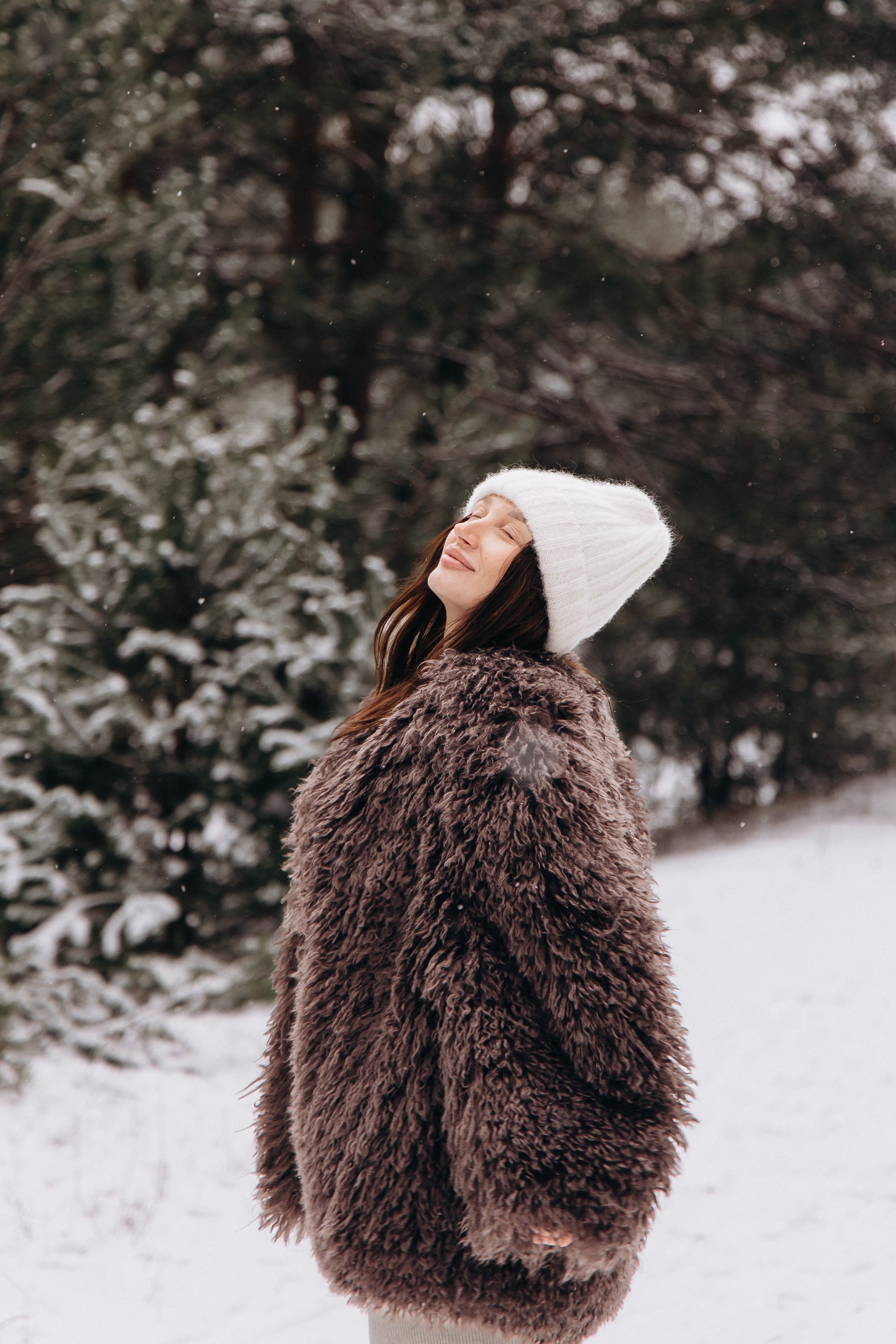 Czapka z wełny alpaki Snow Kiss ecru - 12