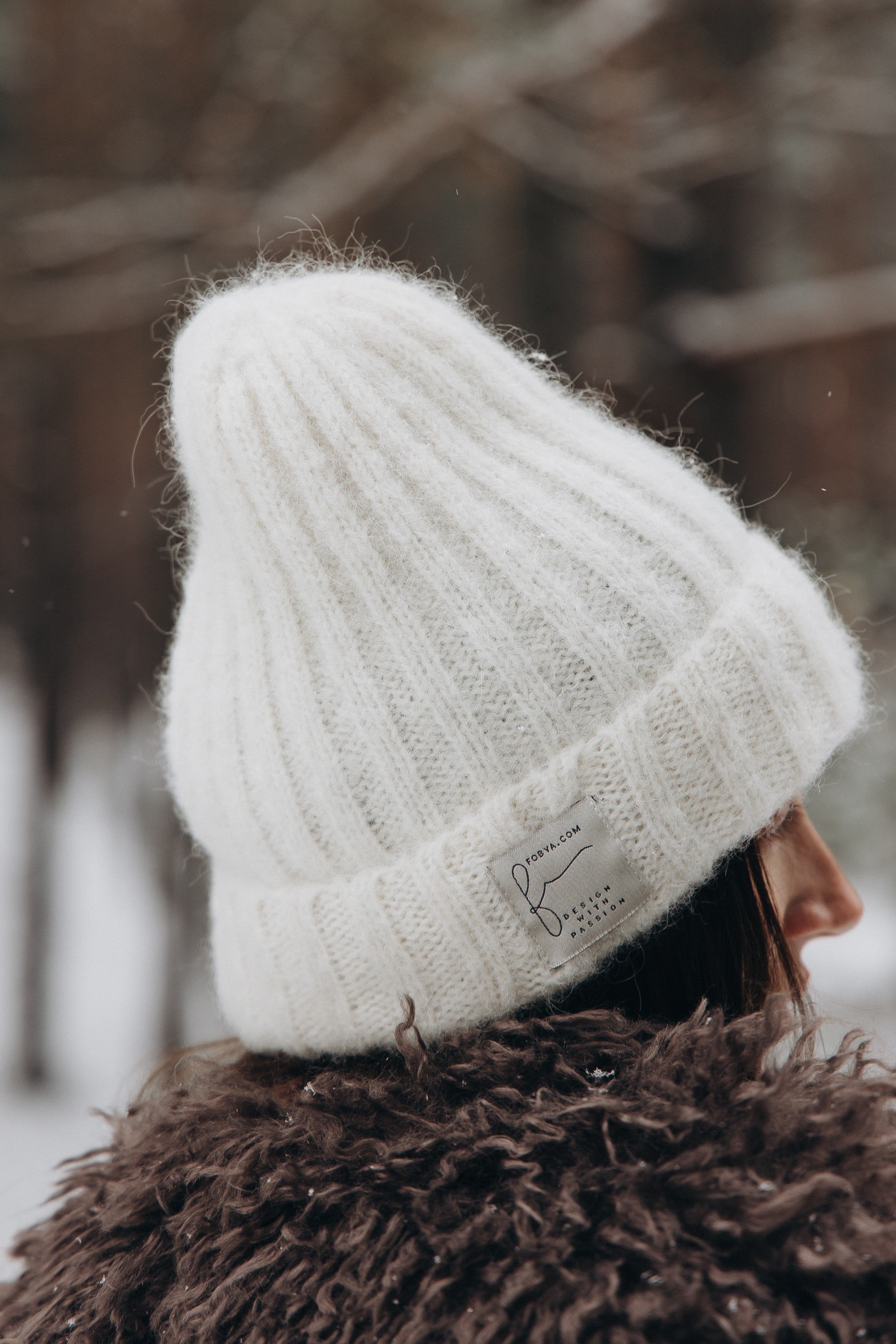 Czapka z wełny alpaki Snow Kiss ecru - 9