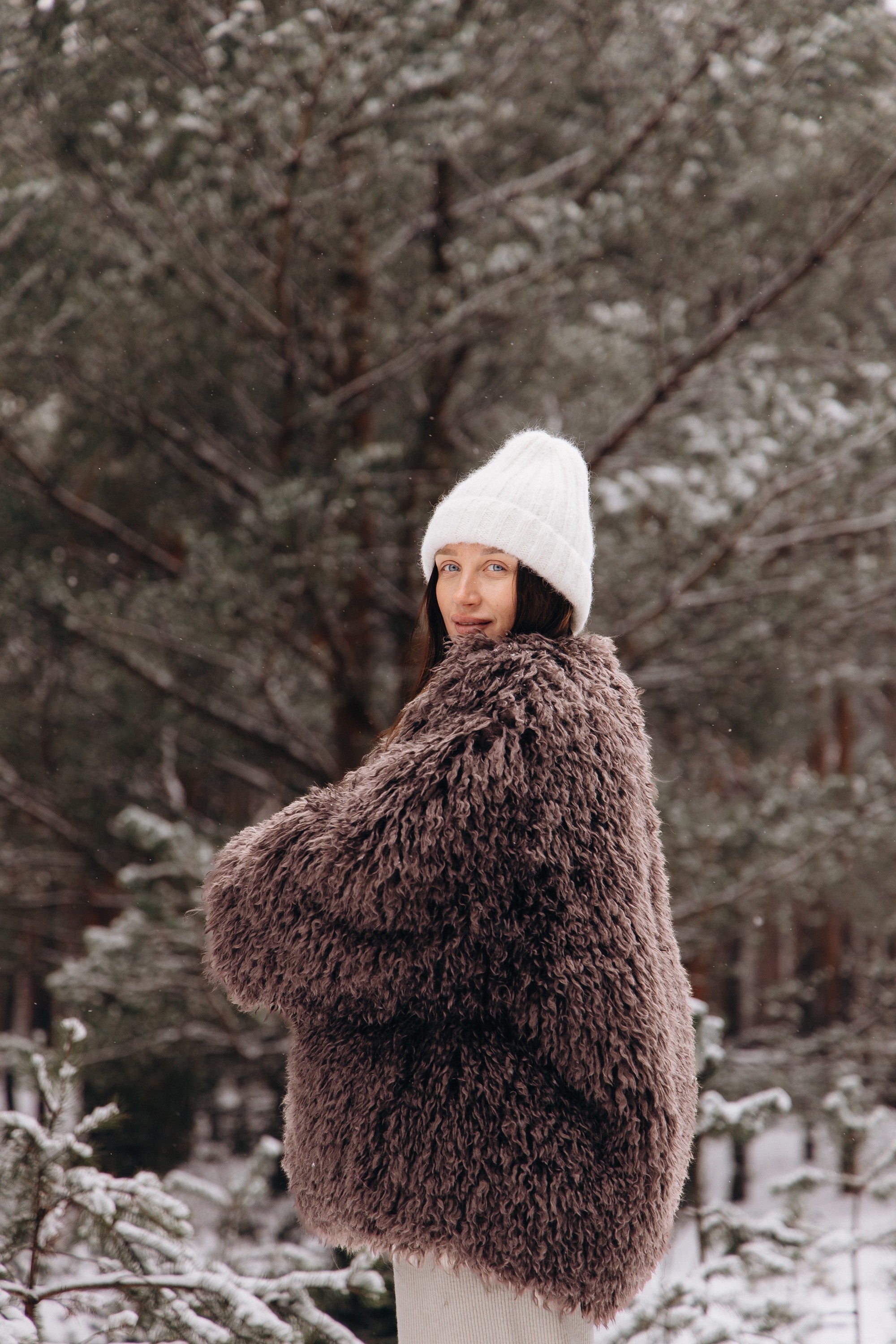 Czapka z wełny alpaki Snow Kiss ecru - 11