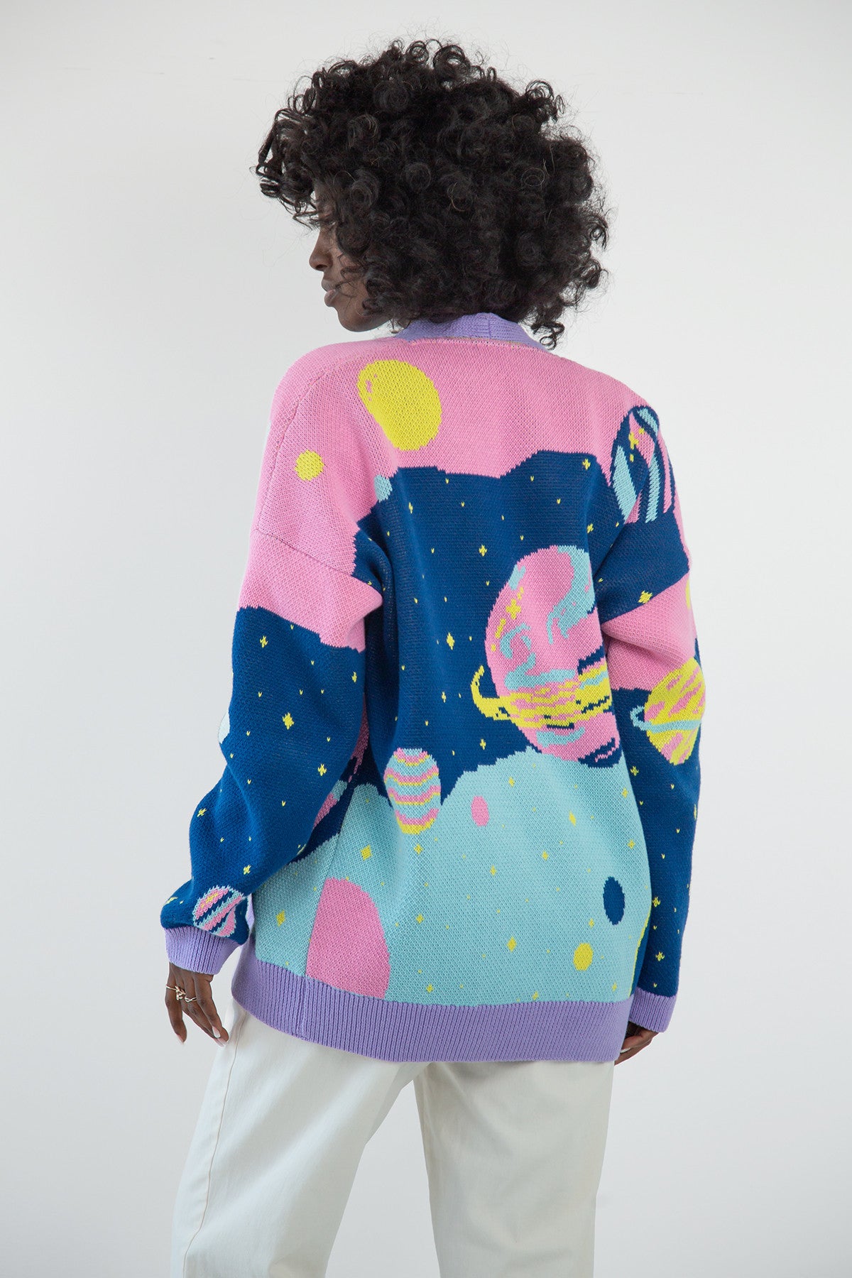 Kardigan bawełniany kosmos niebieski - 9