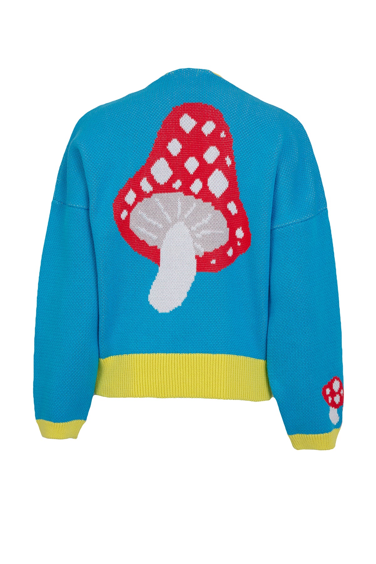 Krótki kardigan muchomory - sweter zapinany turkusowy - 8