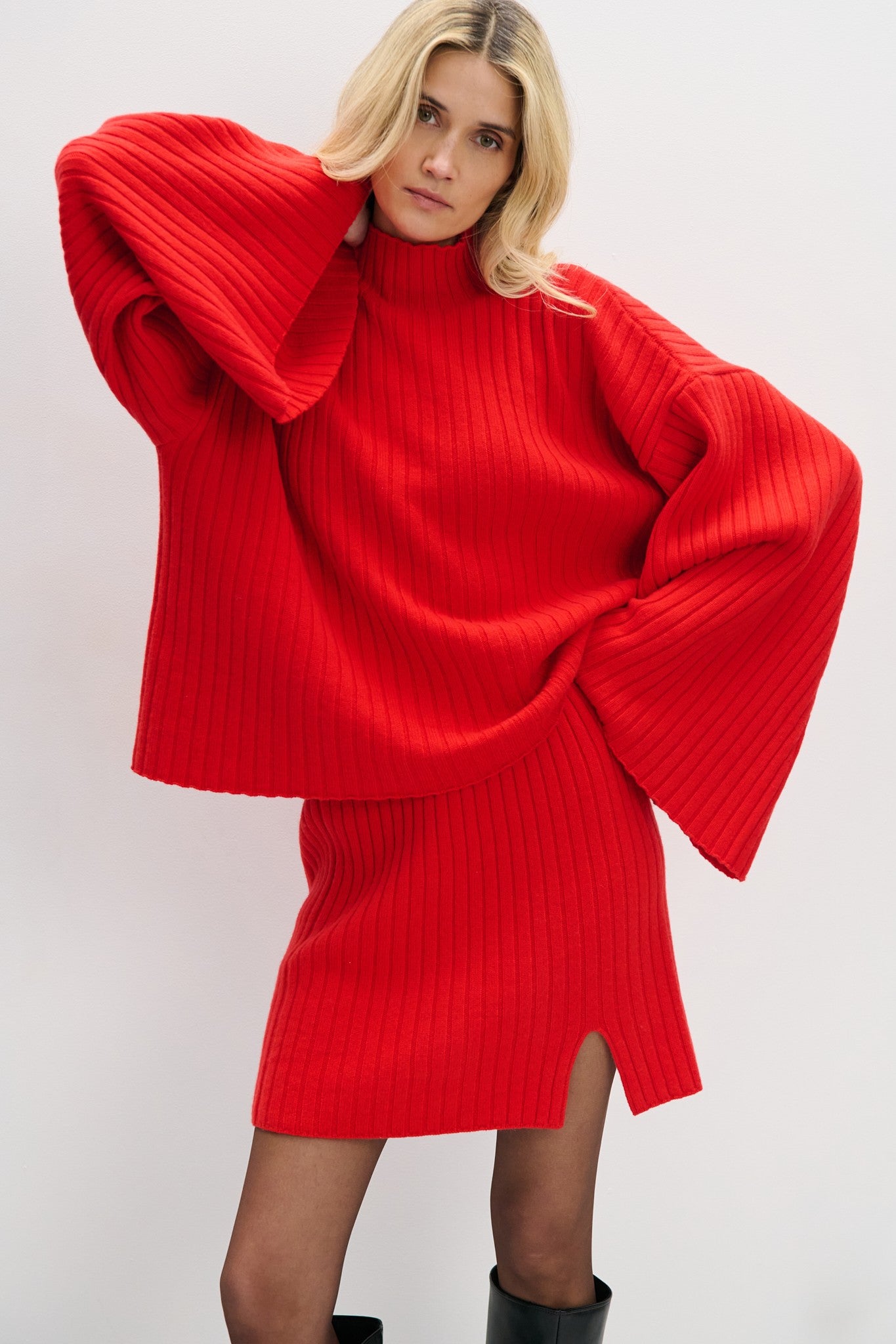 Spódnica z kaszmiru Cashmere Pure Love czerwony - 1