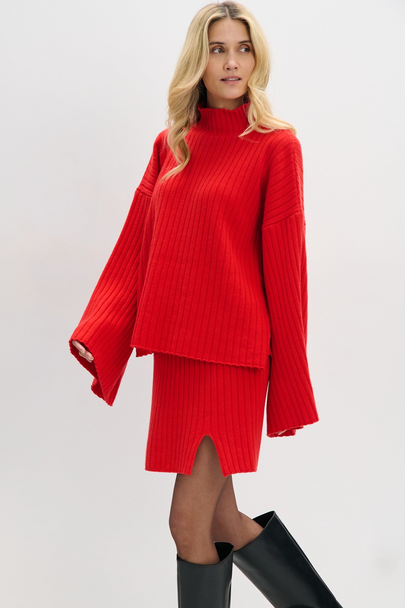 Sweter z kaszmiru CASHMERE PURE LOVE czerwony - 4