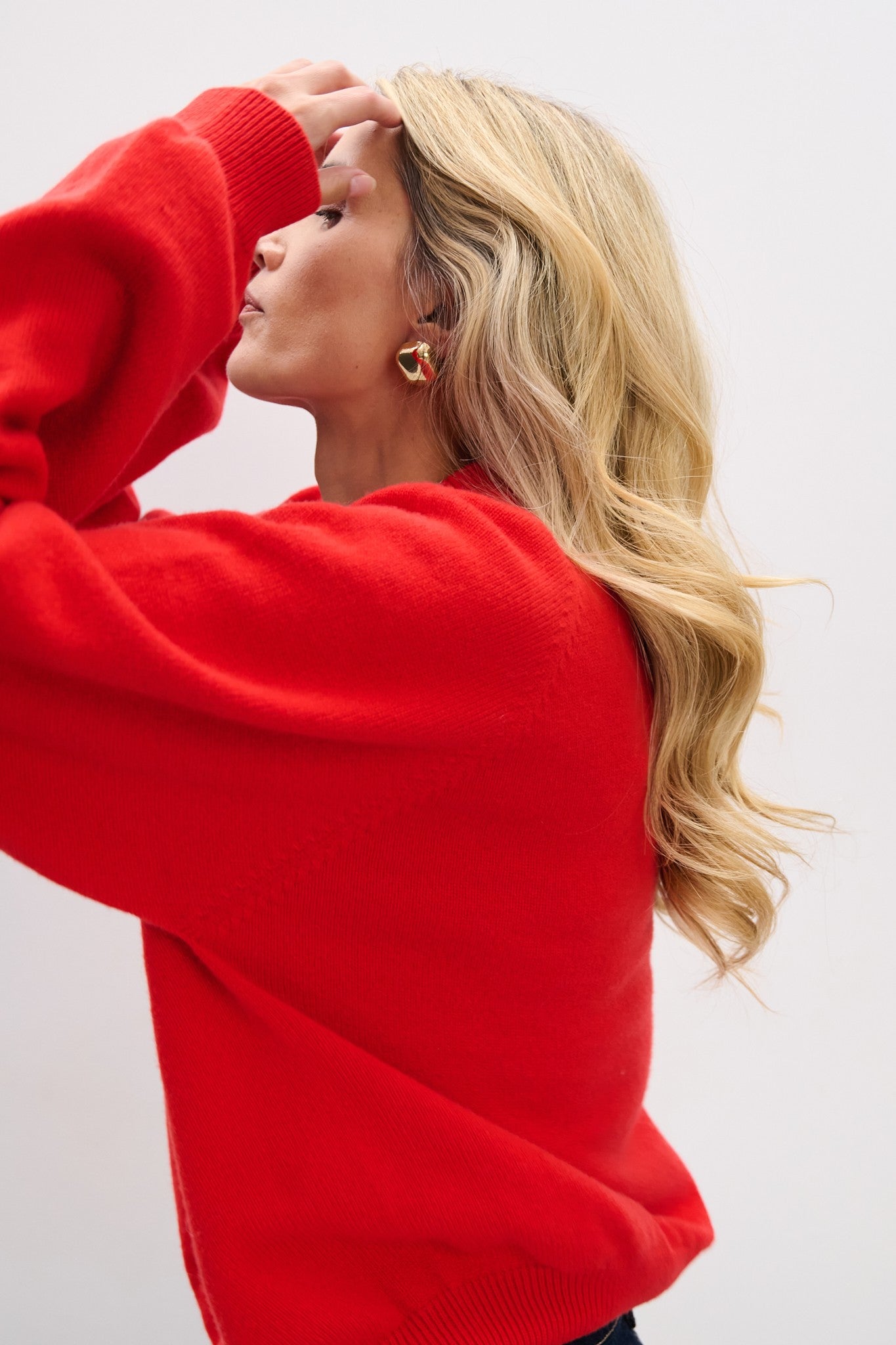 Sweter z kaszmiru Cashmere Velvet Air czerwony - 3