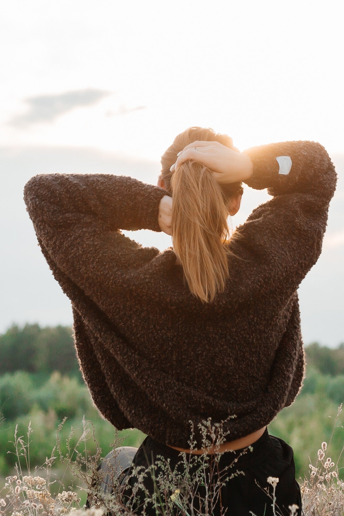 Sweter z wełny merynos Earth Dune brązowy - 4