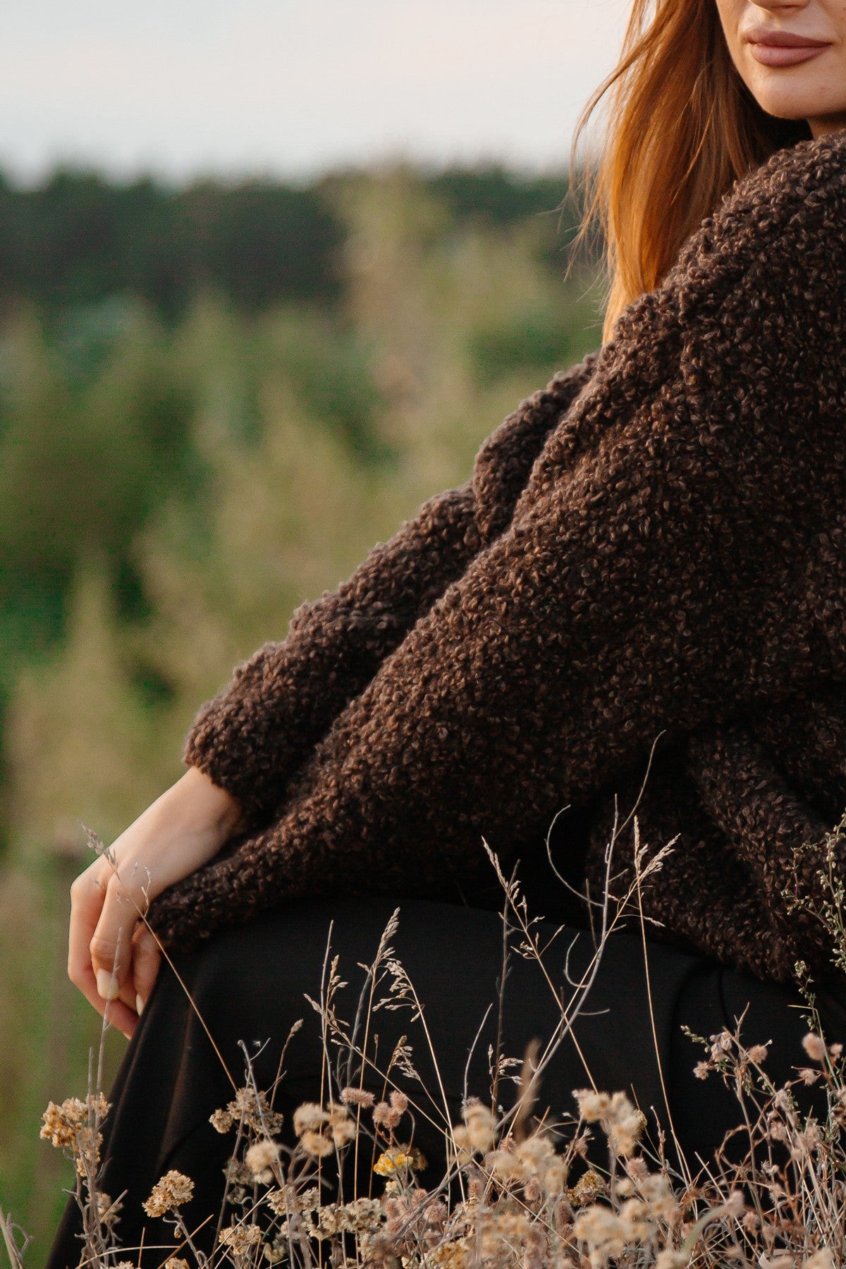 Sweter z wełny merynos Earth Dune brązowy - 6