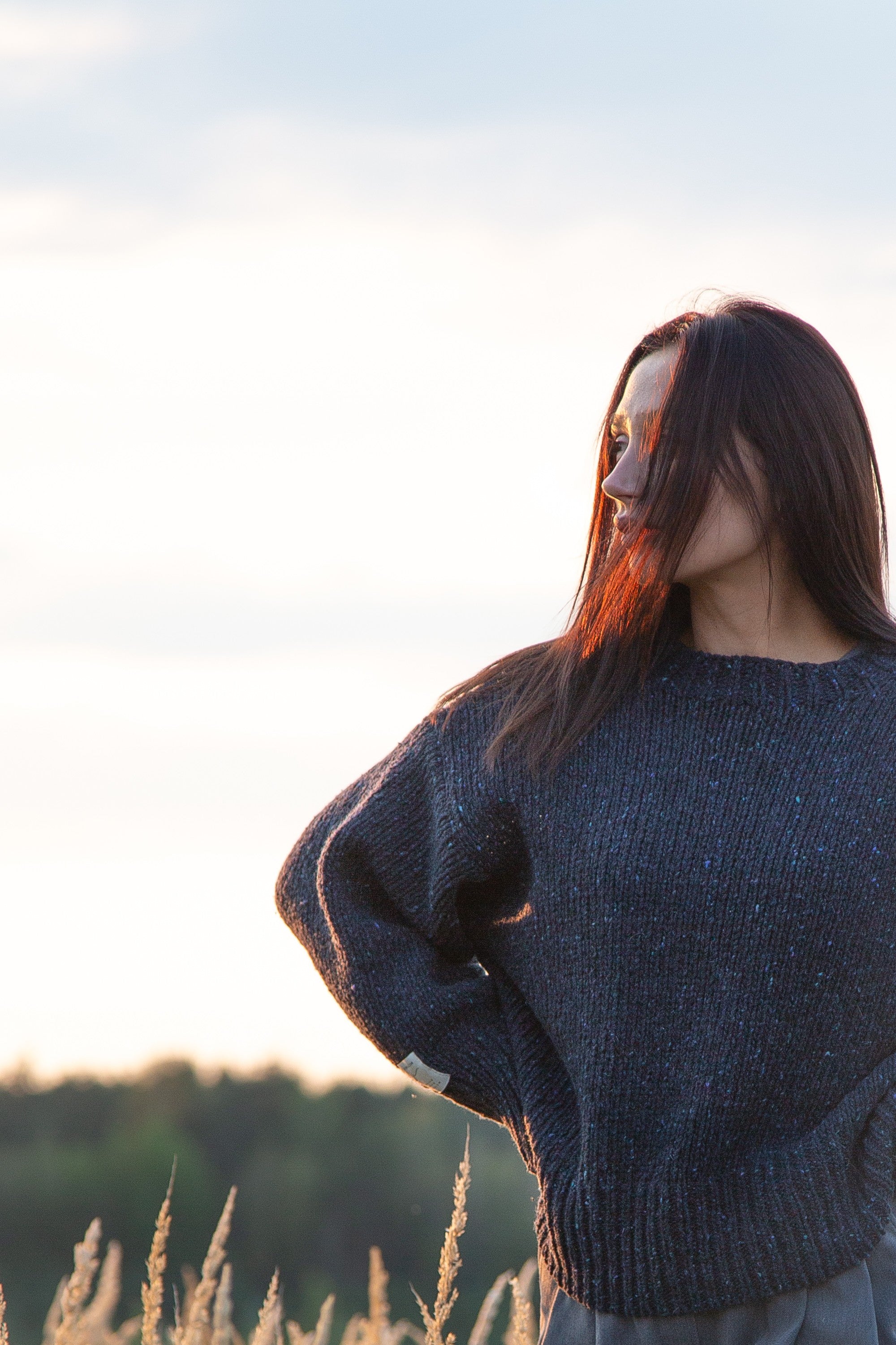 Sweter z wełny Midnight Sky granat granatowy - 6