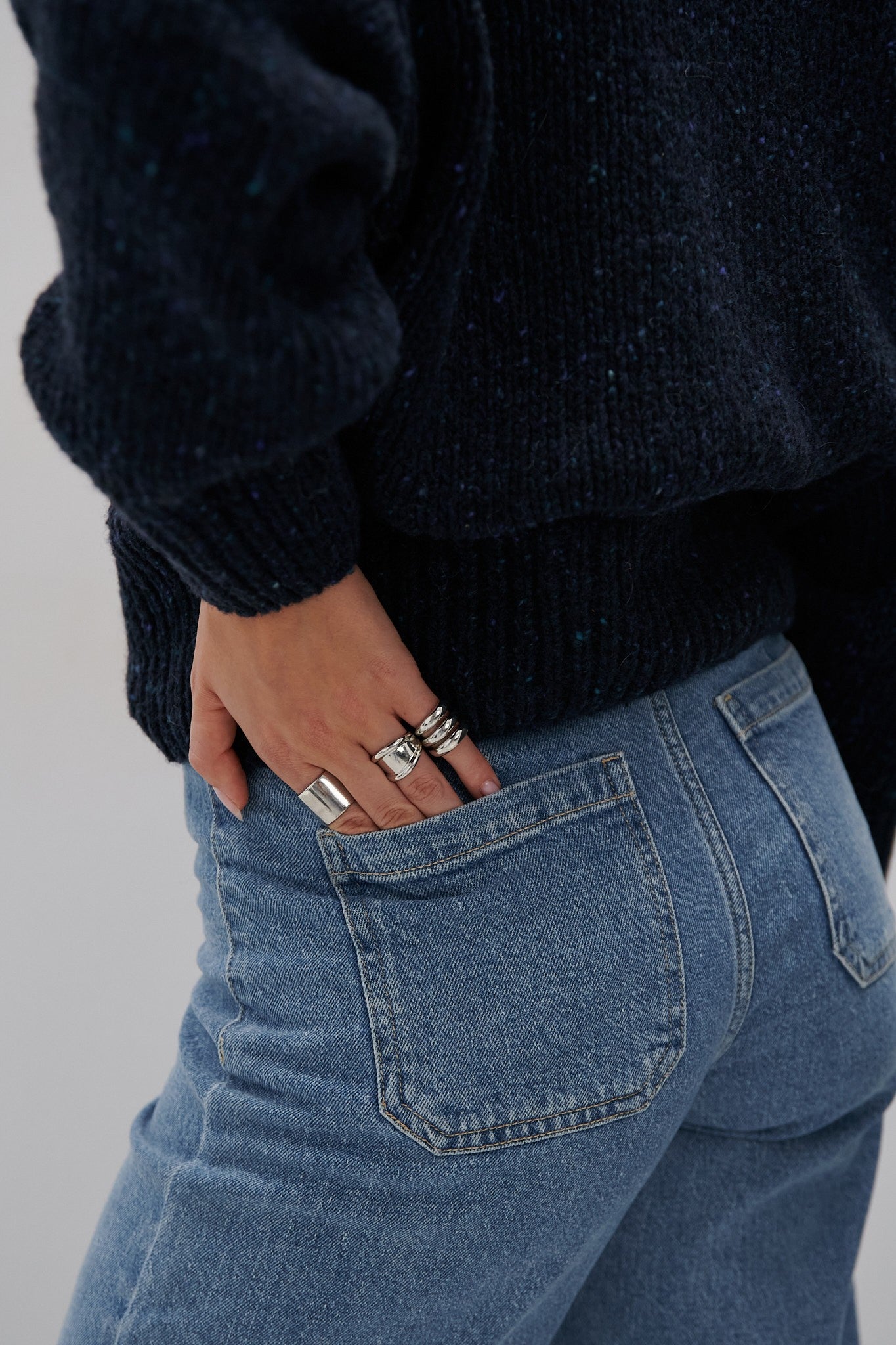 Sweter z wełny Midnight Sky granat granatowy - 16