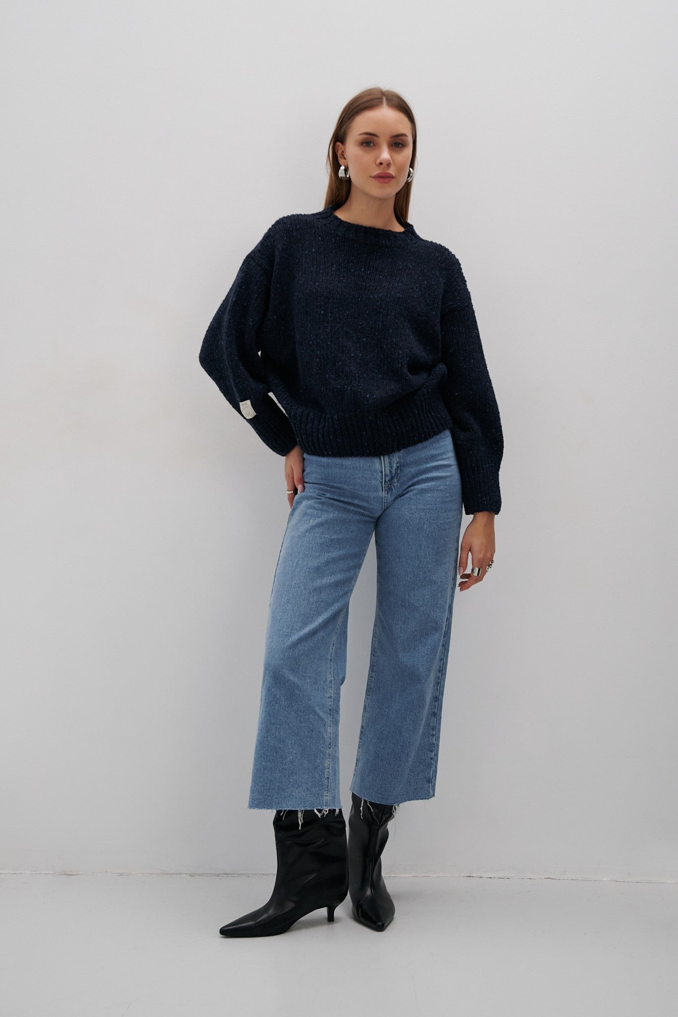 Sweter z wełny Midnight Sky granat granatowy - 14