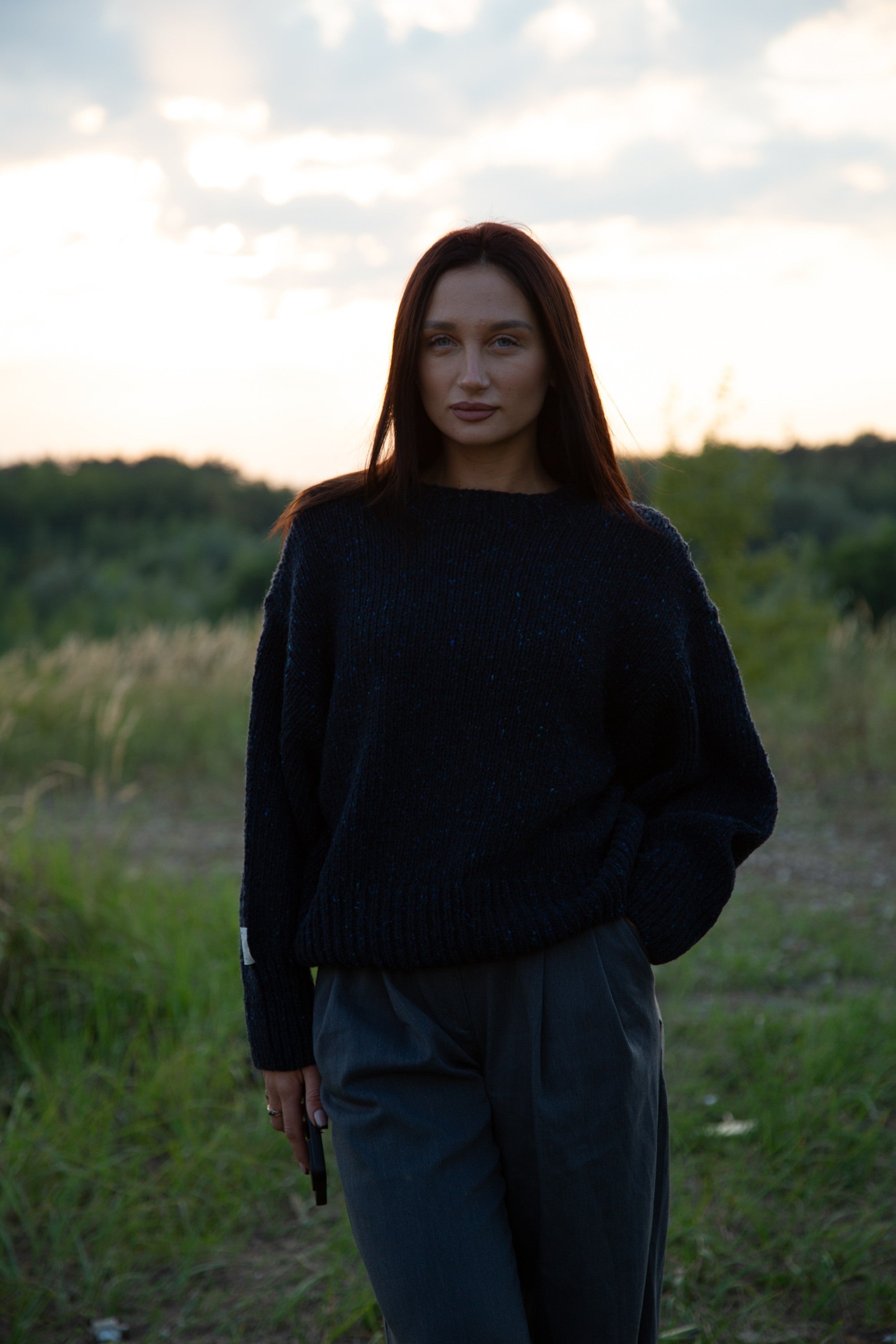 Sweter z wełny Midnight Sky granat granatowy - 13