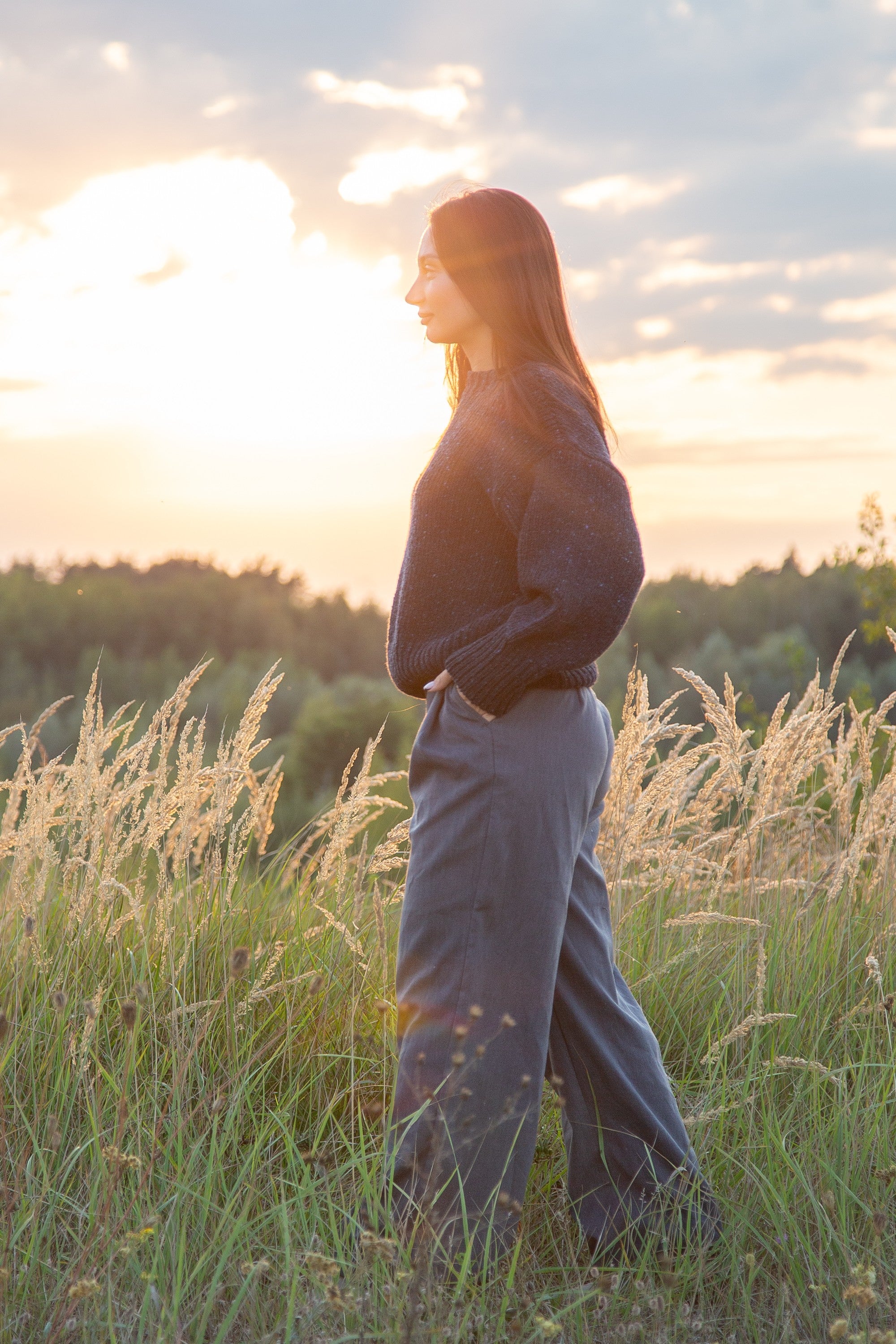 Sweter z wełny Midnight Sky granat granatowy - 11