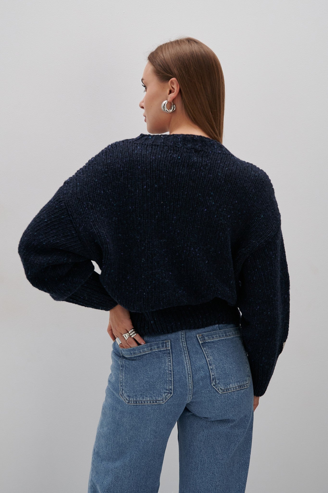 Sweter z wełny Midnight Sky granat granatowy - 15