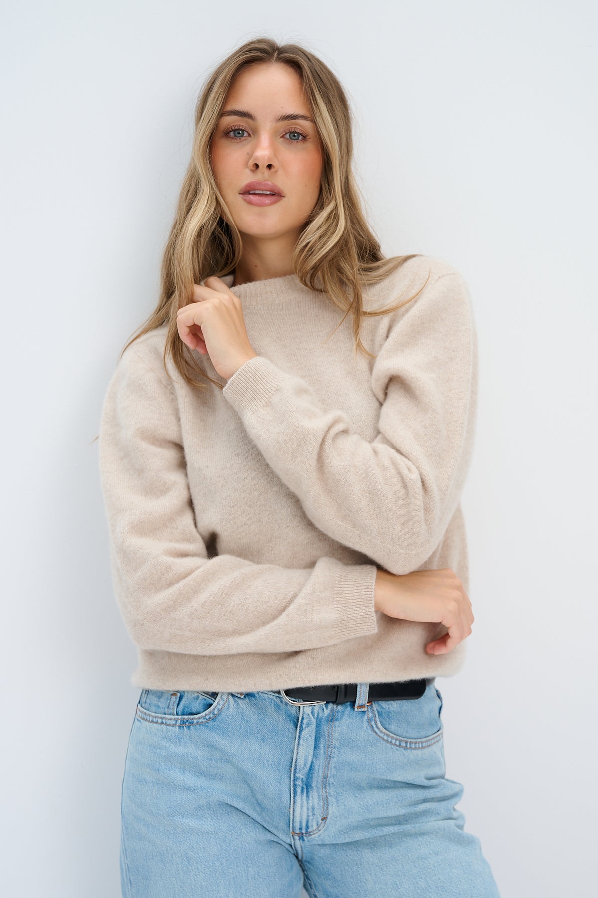 Sweter z kaszmiru CASHMERE PURE FORM beżowy