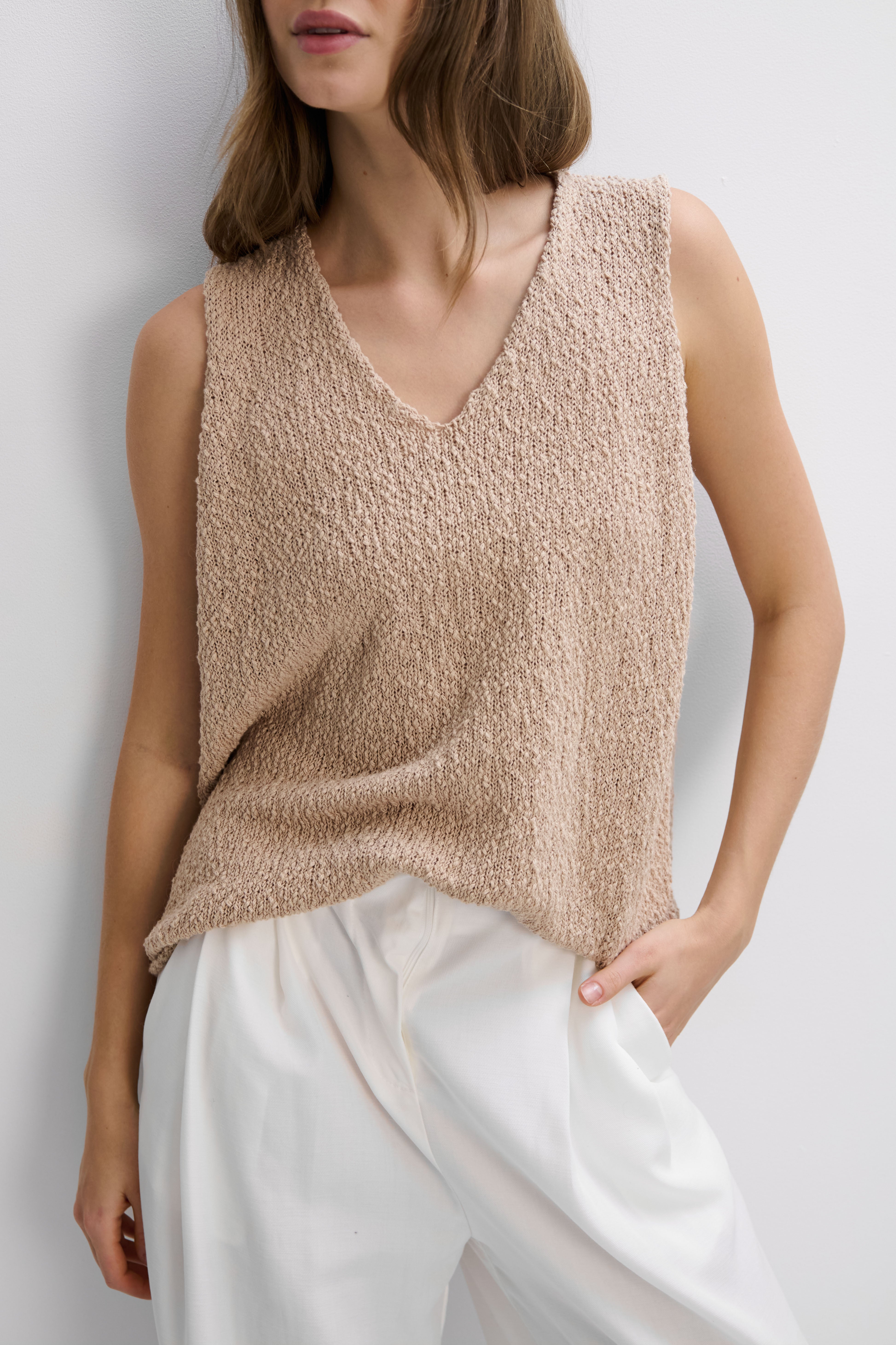 Organic cotton top caramel caramel