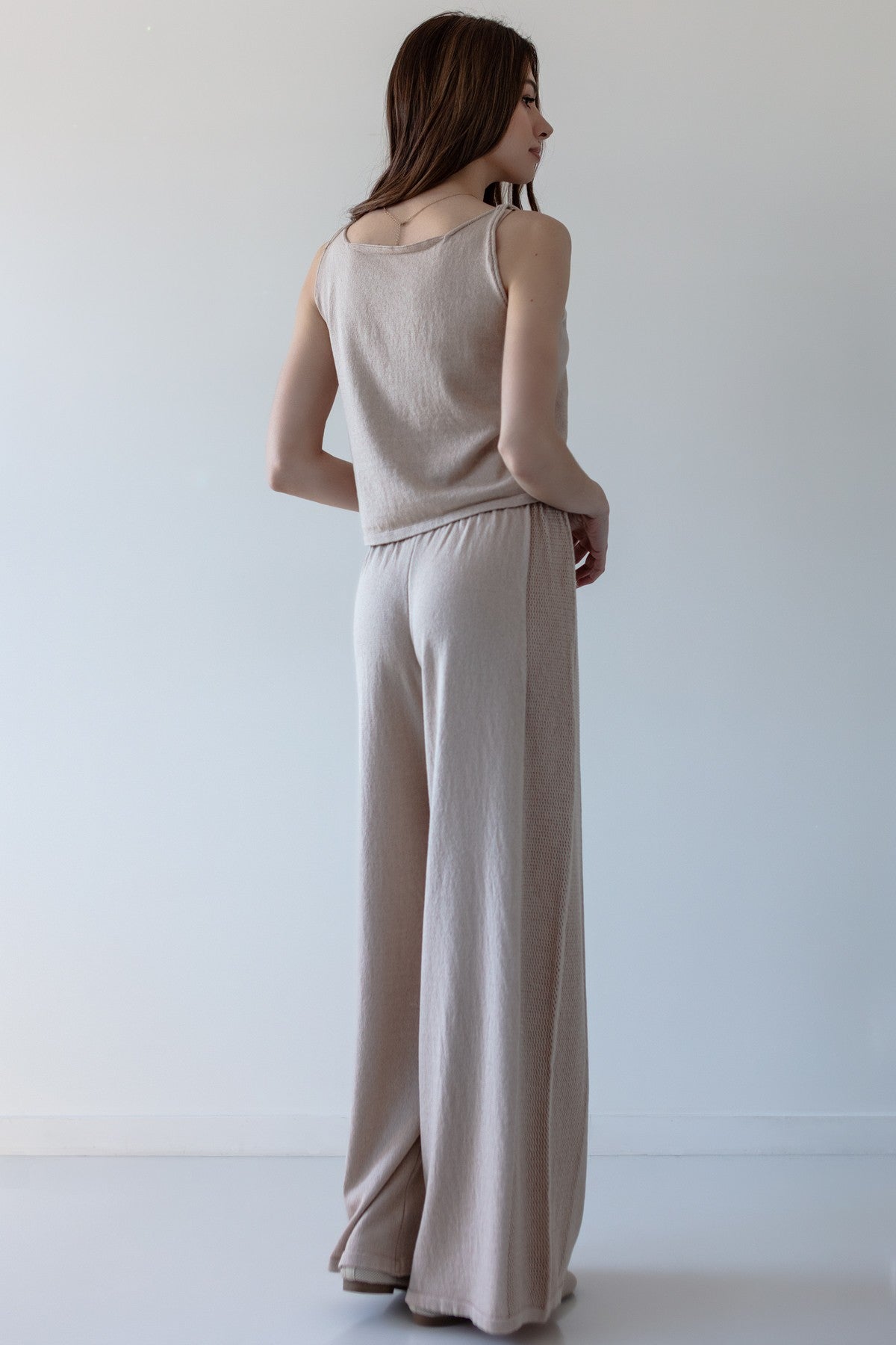 Top z bawełny organicznej i kaszmiru beż beżowy - 4