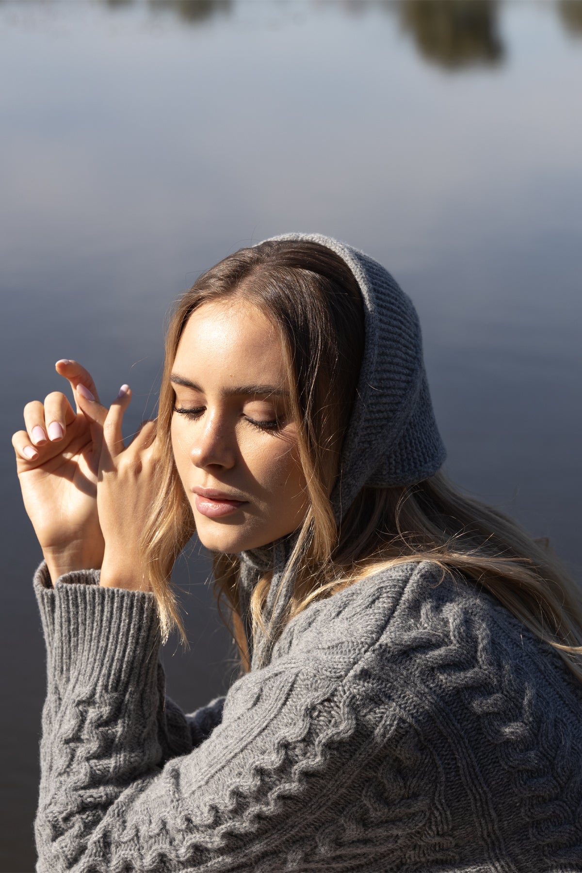 Wełniana chusta w stylu vintage szary - 5