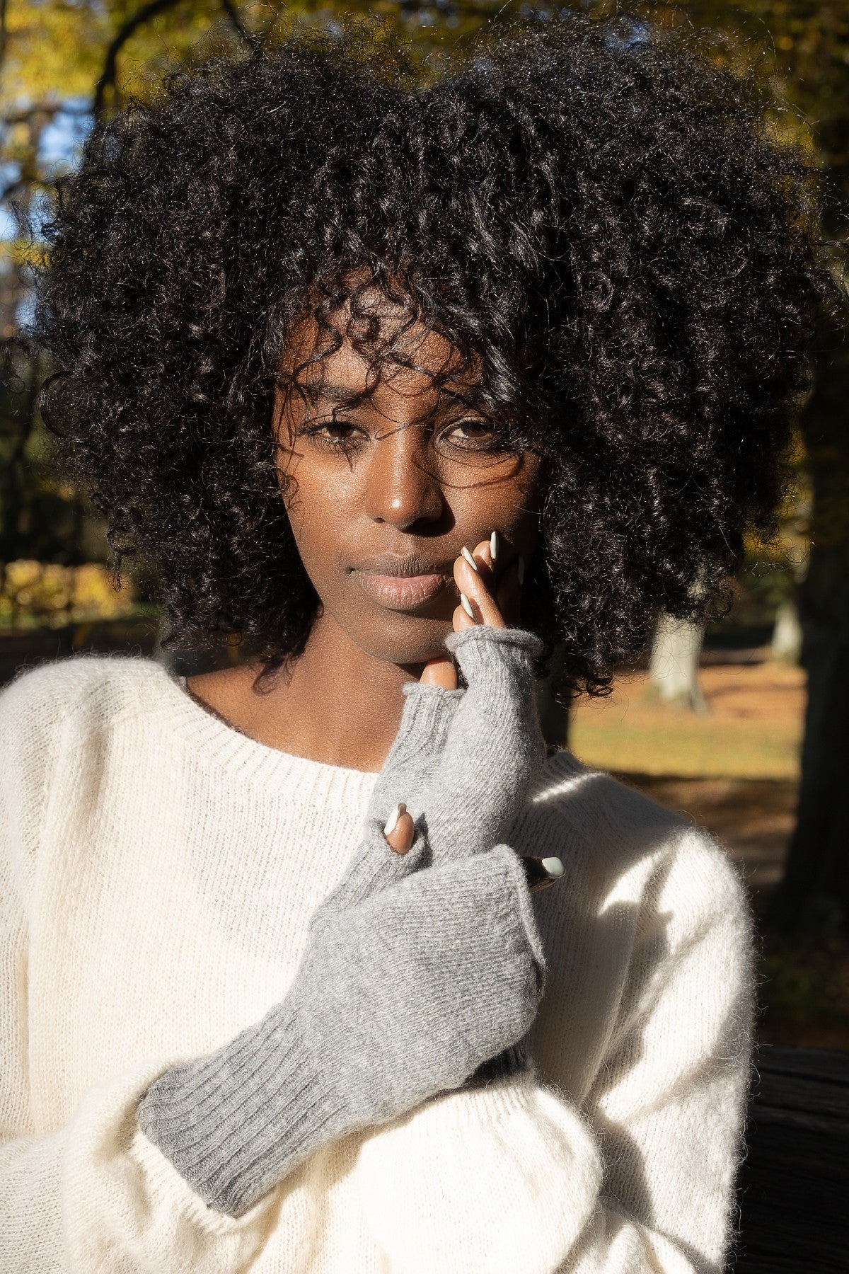 Wełniane mitenki szary - 3