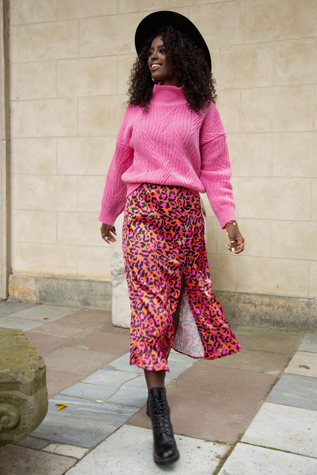 Wełniany klasyczny sweter golf premium różowy - 9