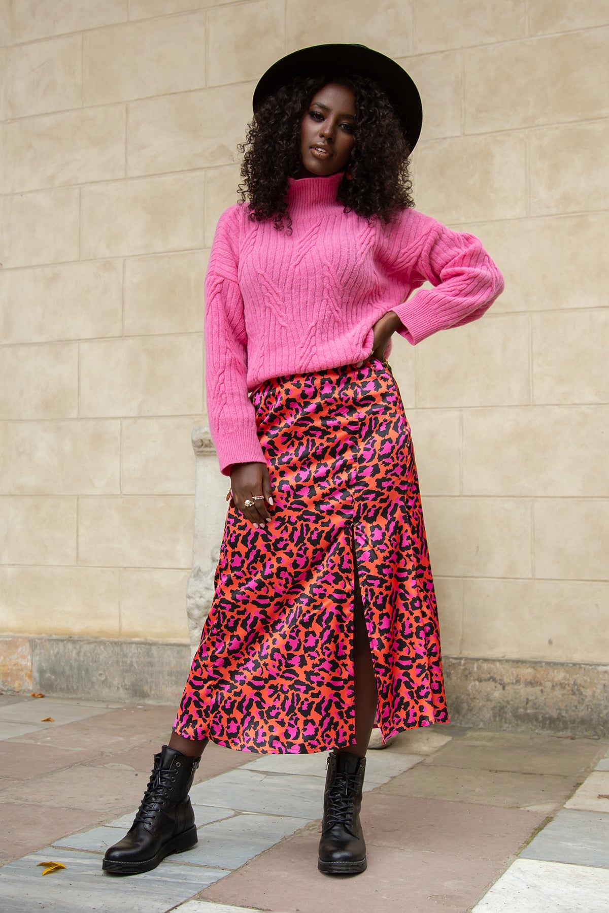 Wełniany klasyczny sweter golf premium różowy - 11