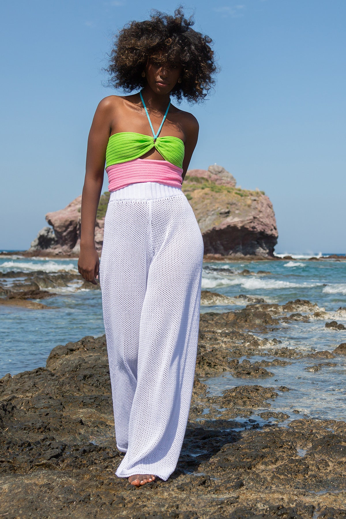 Wiązany top letnia zieleń - 1