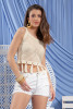 Lacy top with fringes F1222