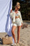 Letni Komplet top szorty kardigan z wełny merynos F1220 na plażę